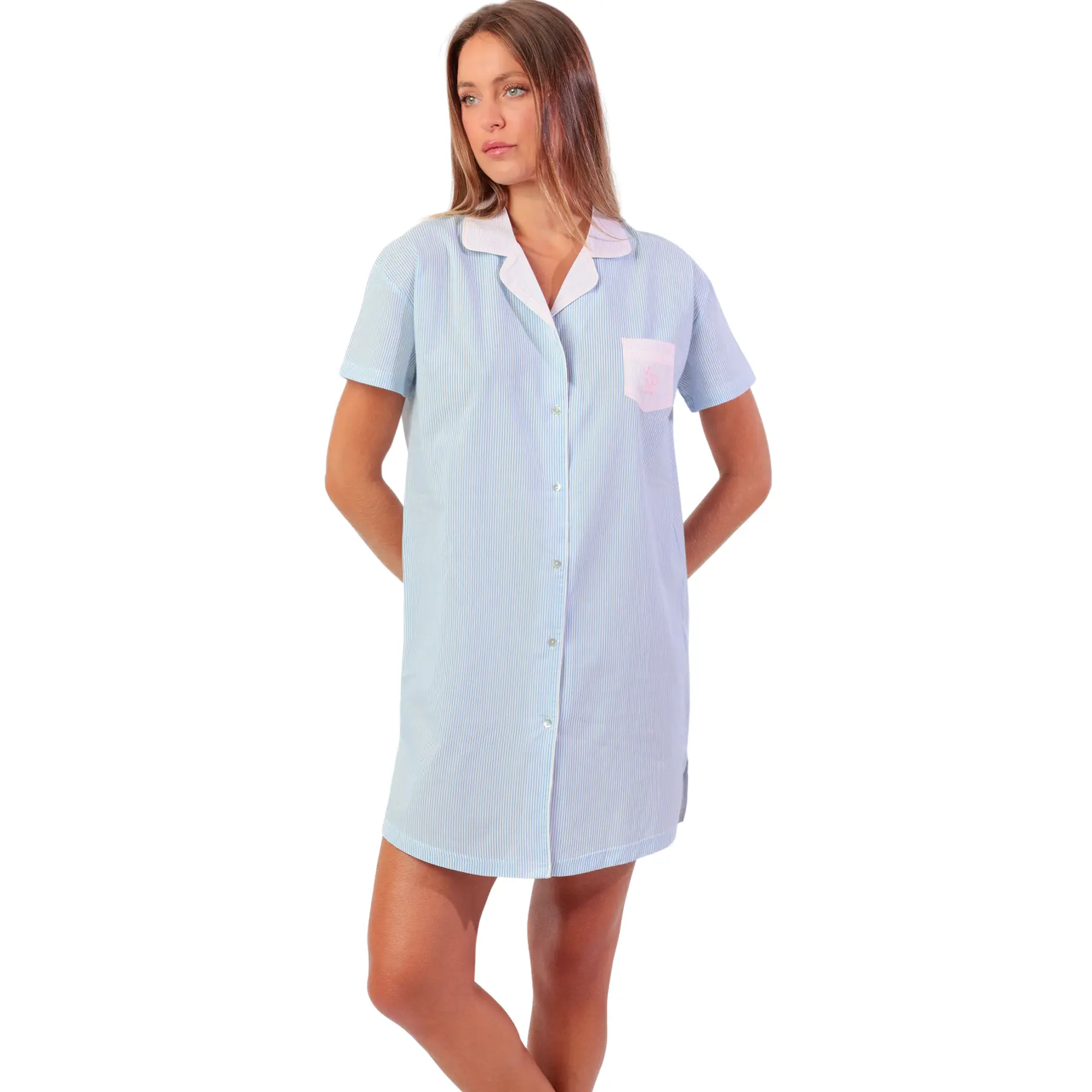 Camicia da notte maniche corte donna  Stripes Home