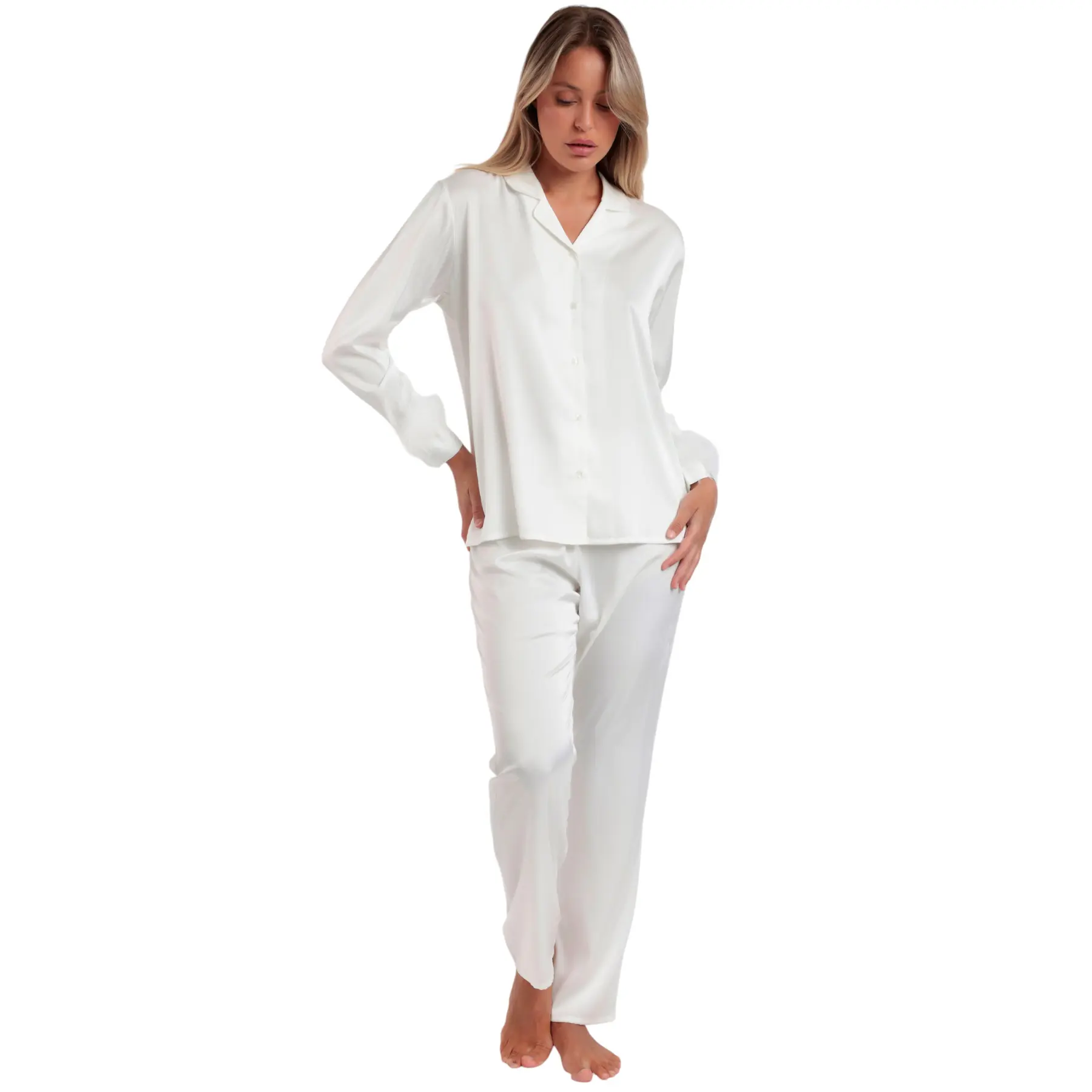 Pigiama camicia e pantaloni donna  Plumas Marabu Luxe