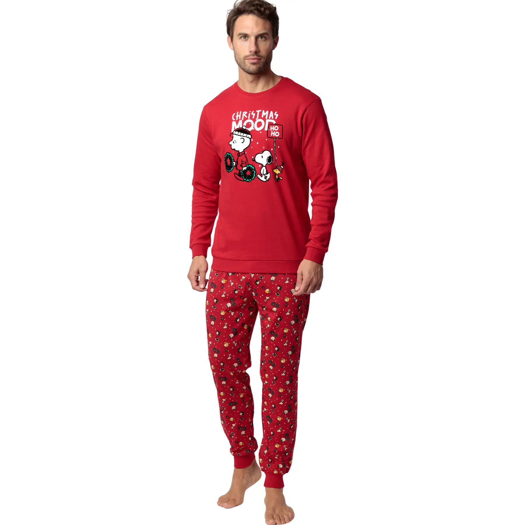 Image of Pyjama Oberteil mit langen Ärmeln und Hose mit langen Ärmeln und Hose Admas Hoho Mood Peanuts