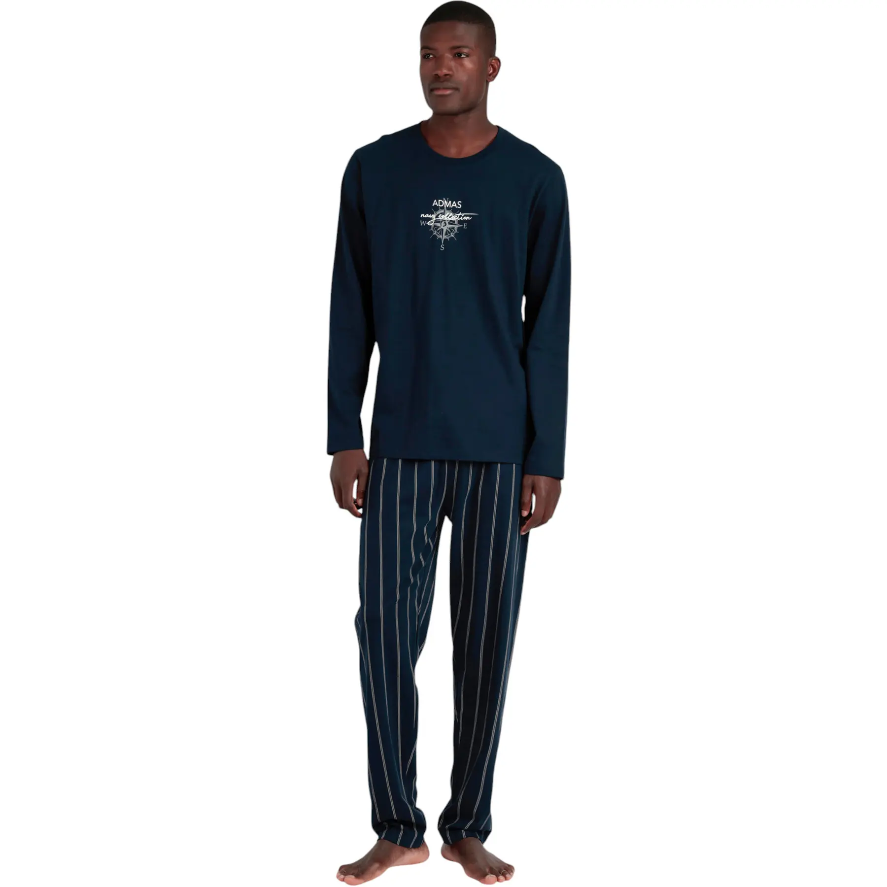 Image of Pyjama Oberteil mit langen Ärmeln und Hose Admas Collection