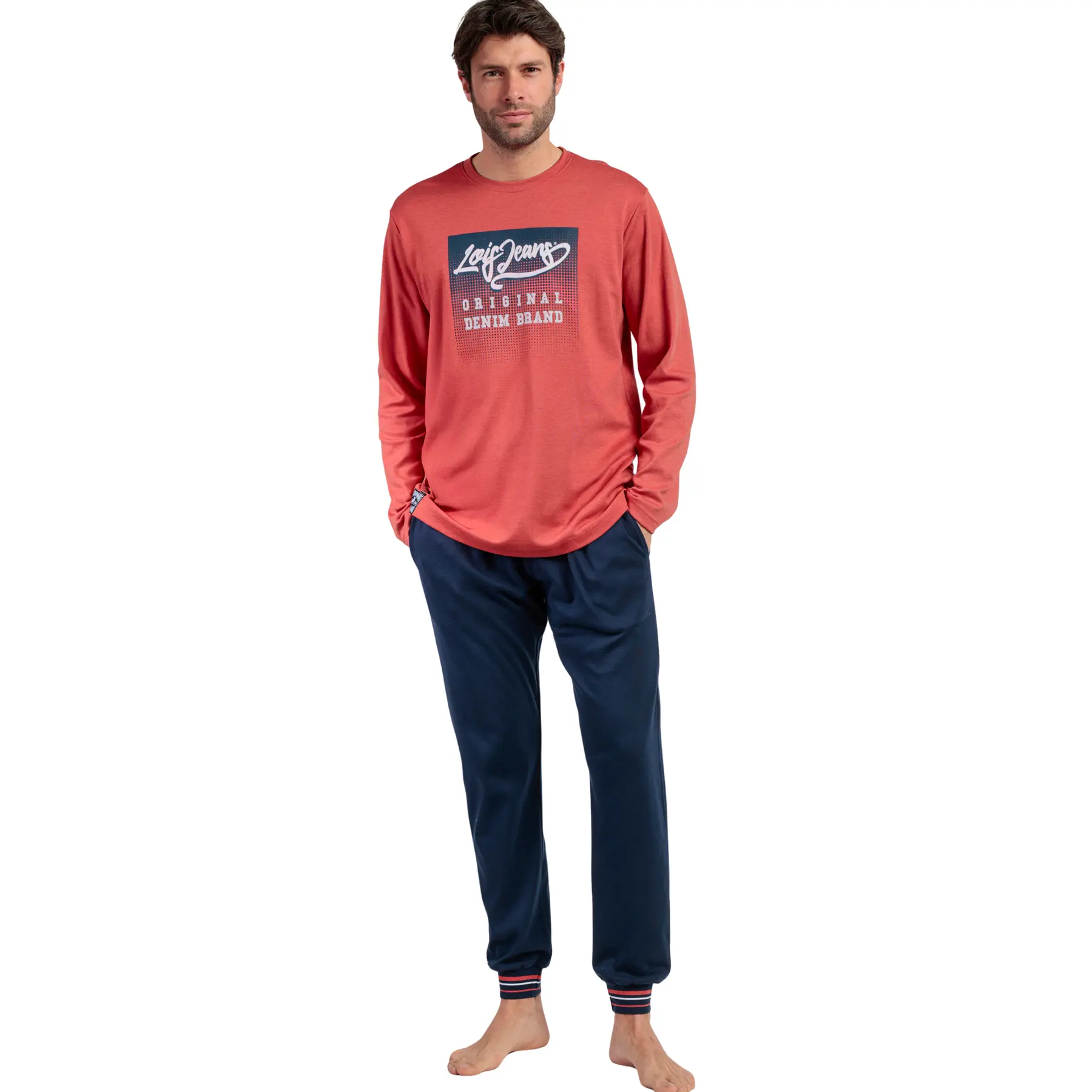 Image of Pyjama Oberteil mit langen Ärmeln und Hose mit langen Ärmeln und Hose Admas Burnt Lois
