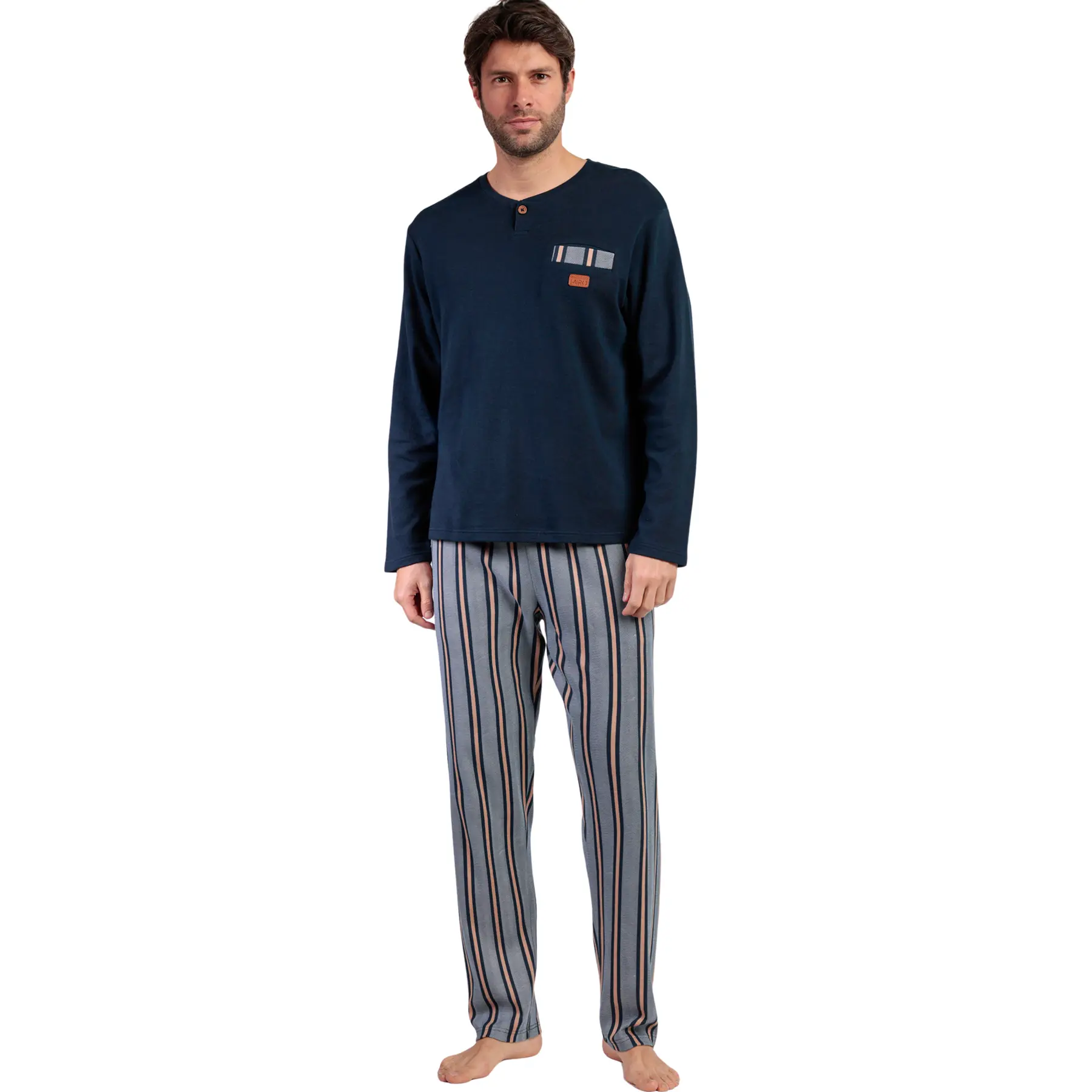 Image of Pyjama Oberteil mit langen Ärmeln und Hose Admas Pointe Antonio Miro