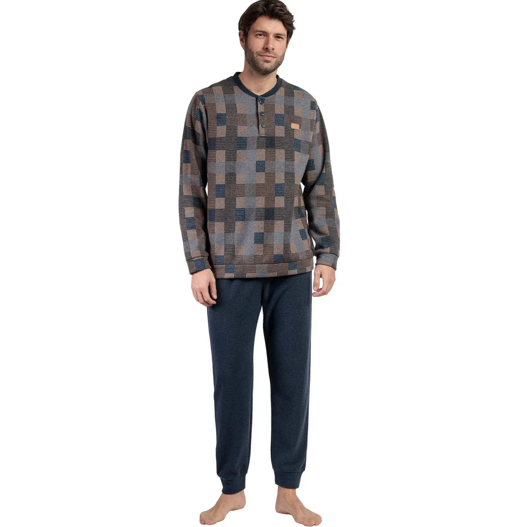 Image of Pyjama Oberteil mit langen Ärmeln und Hose Admas Rectangles Antonio Miro