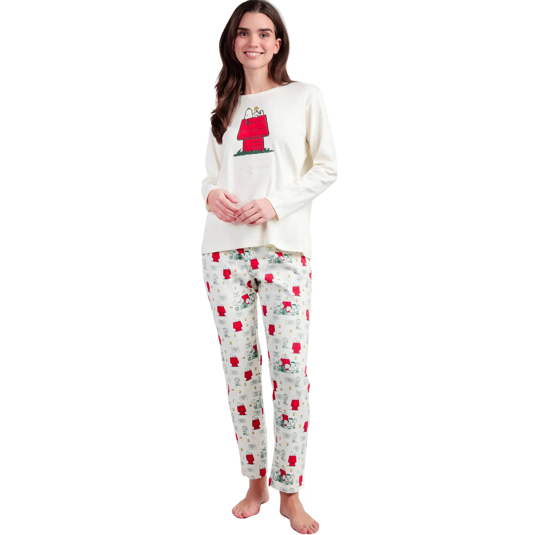Pigiama top maniche lunghe e pantaloni alto maniche lunghe e pantaloni donna  Classic Peanuts