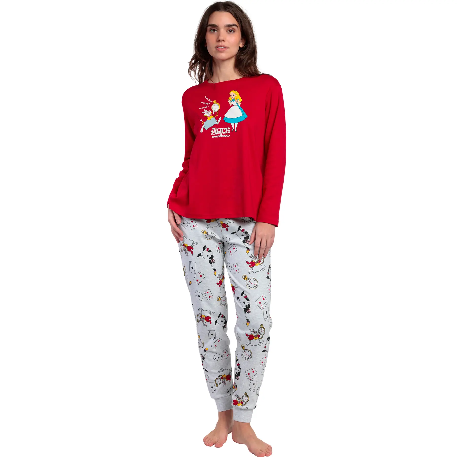 Pigiama a maniche lunghe e pantaloni donna  Alice In Wonderland Disney