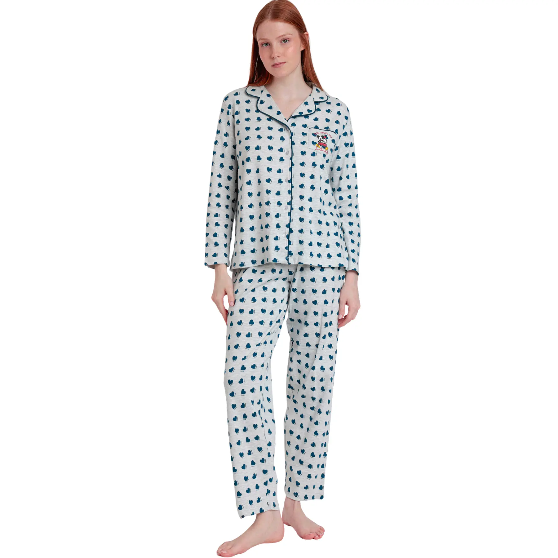 Pigiama camicia e pantaloni donna  You Make My Love Disney
