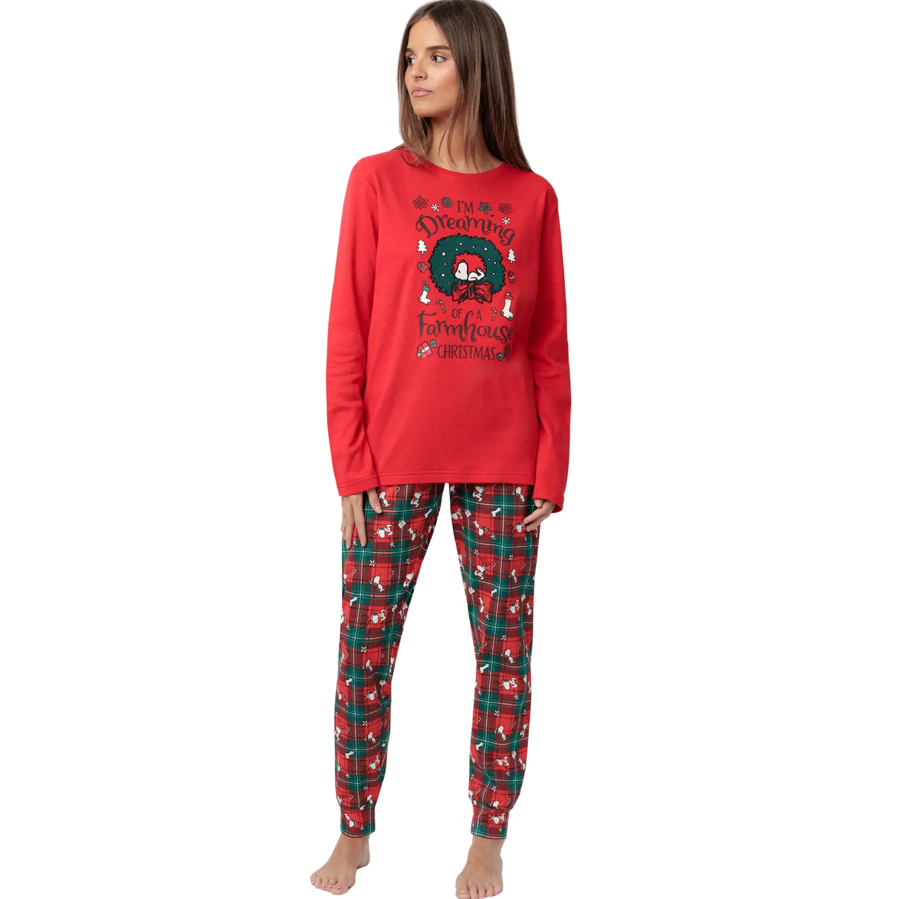 Pigiama a maniche lunghe e pantaloni donna  Reindeer Crossing Peanuts