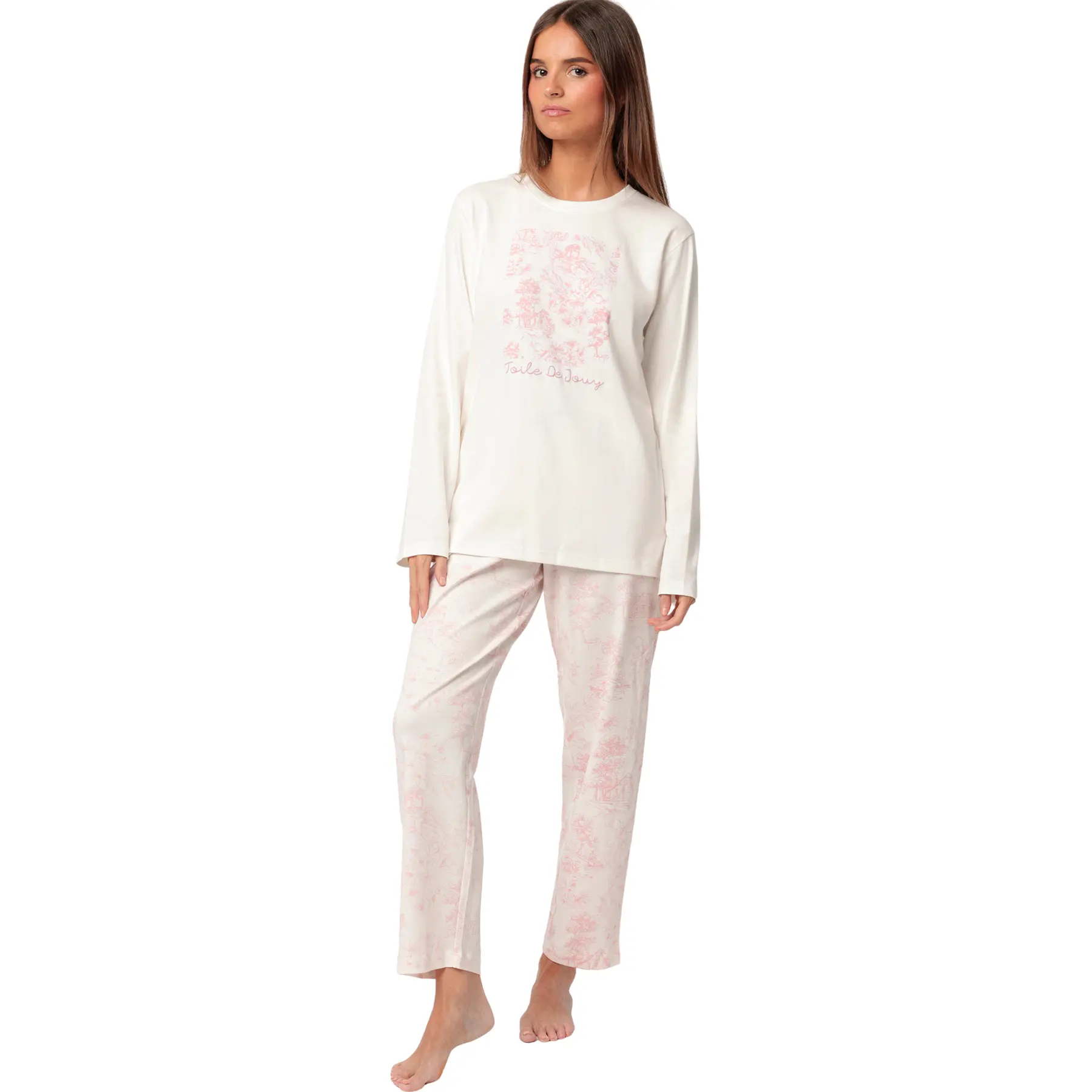Pigiama a maniche lunghe e pantaloni donna  Toile De Jouy