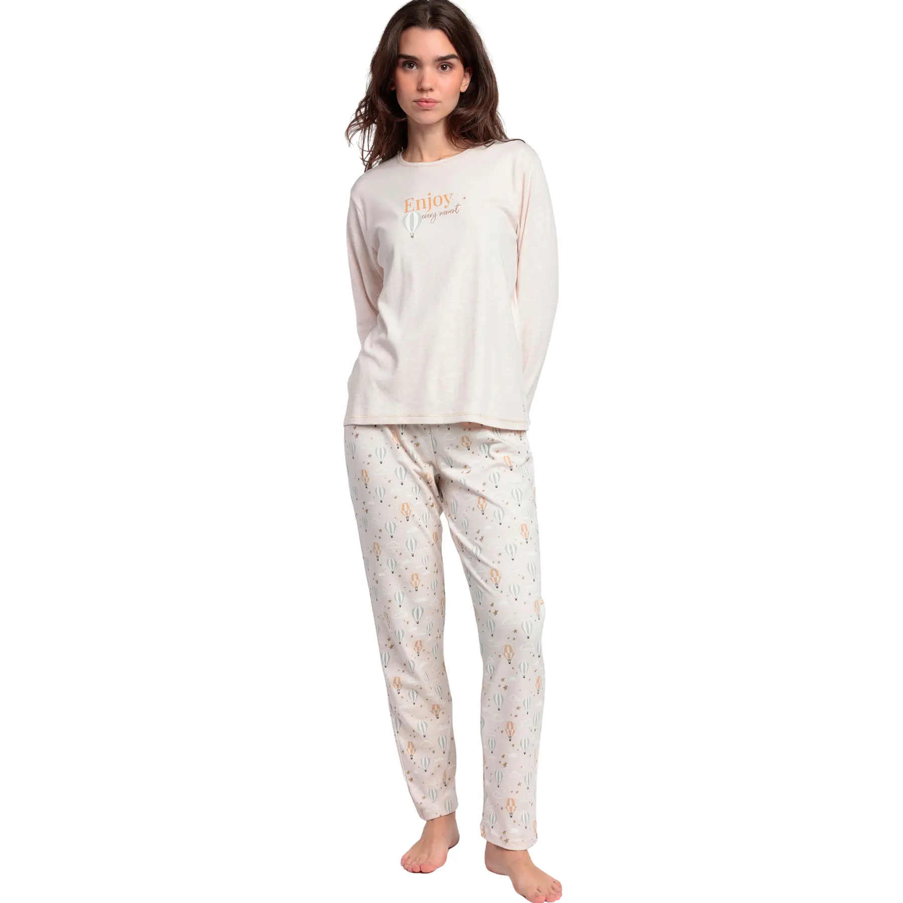 Pigiama top maniche lunghe e pantaloni alto maniche lunghe e pantaloni donna  Enjoy Every Moment