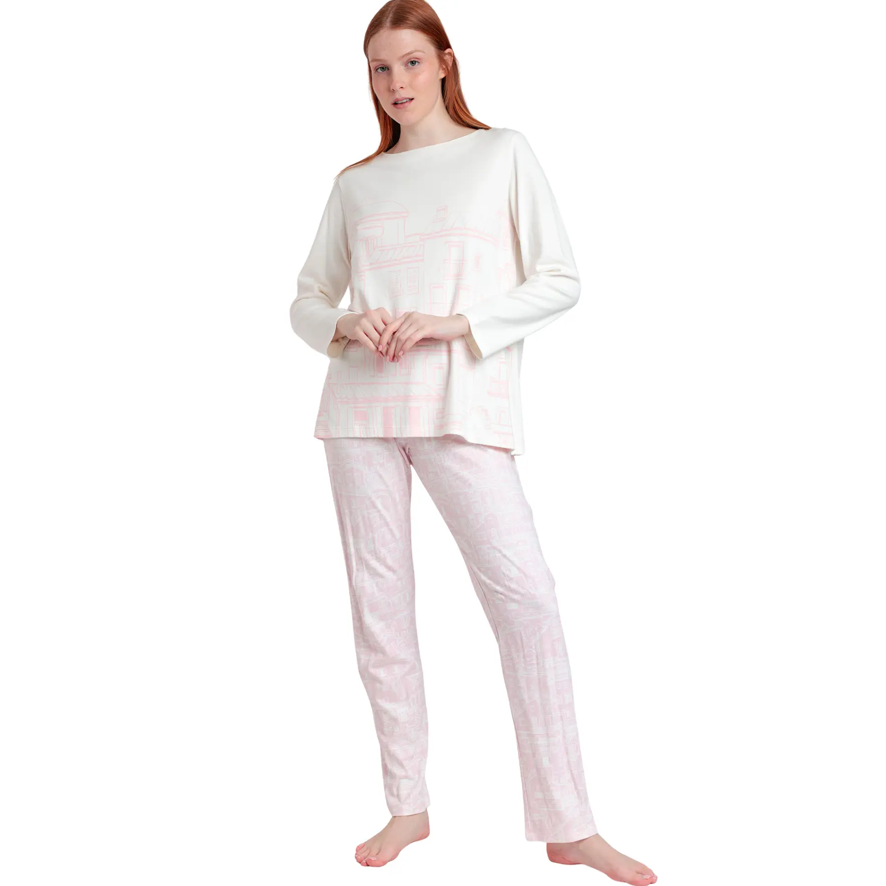 Pigiama top maniche lunghe e pantaloni alto maniche lunghe e pantaloni donna  La Vie Est Belle