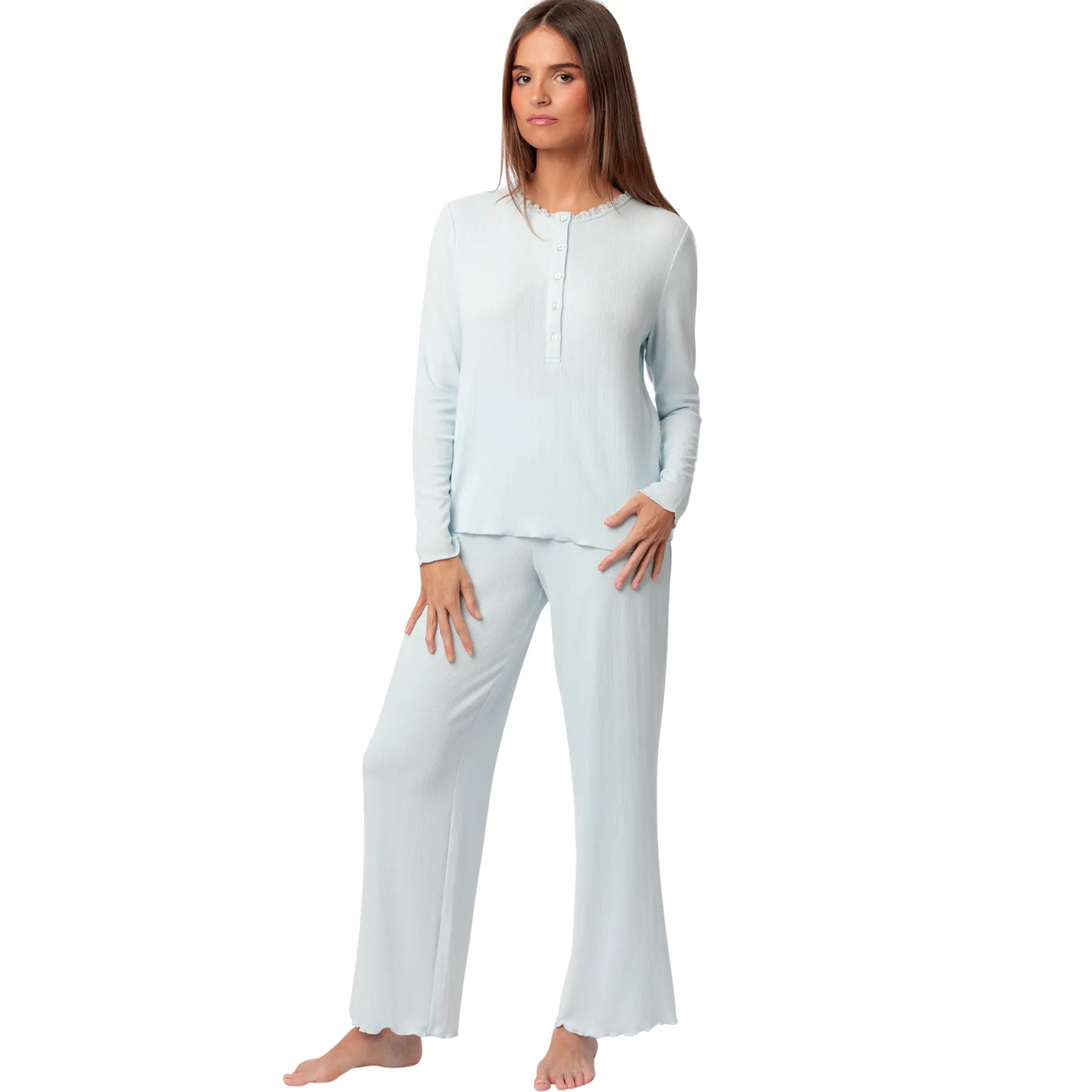 Pigiama a maniche lunghe e pantaloni donna  Romantic