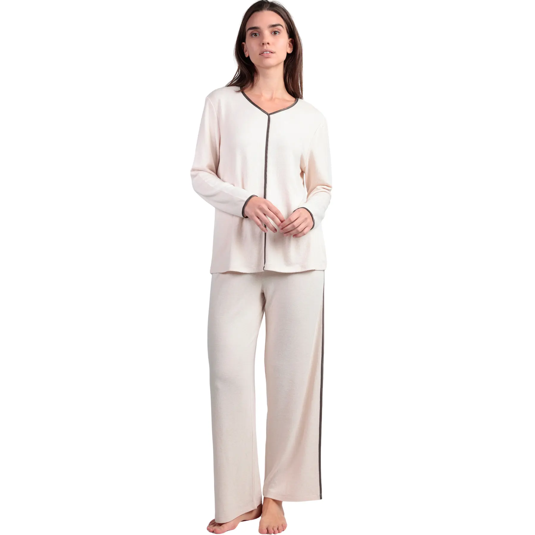 Pigiama top maniche lunghe e pantaloni alto maniche lunghe e pantaloni donna  Elegant At Home