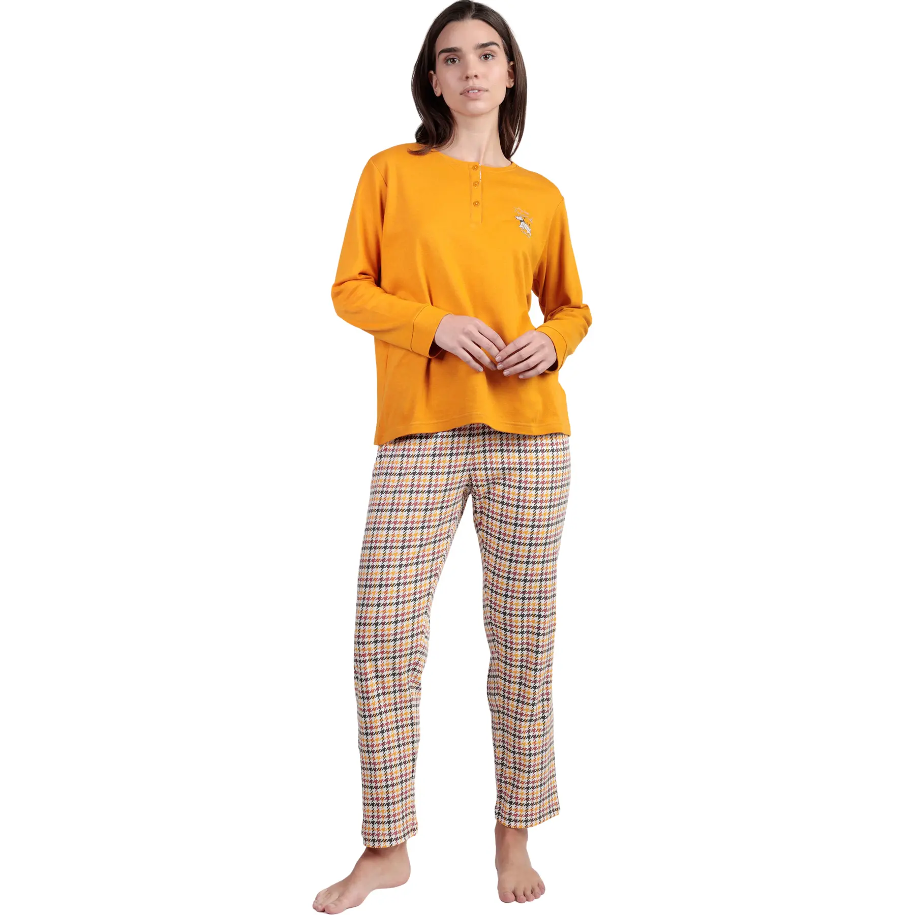 Pigiama top polo a maniche lunghe e pantalone donna  LouLou Returns