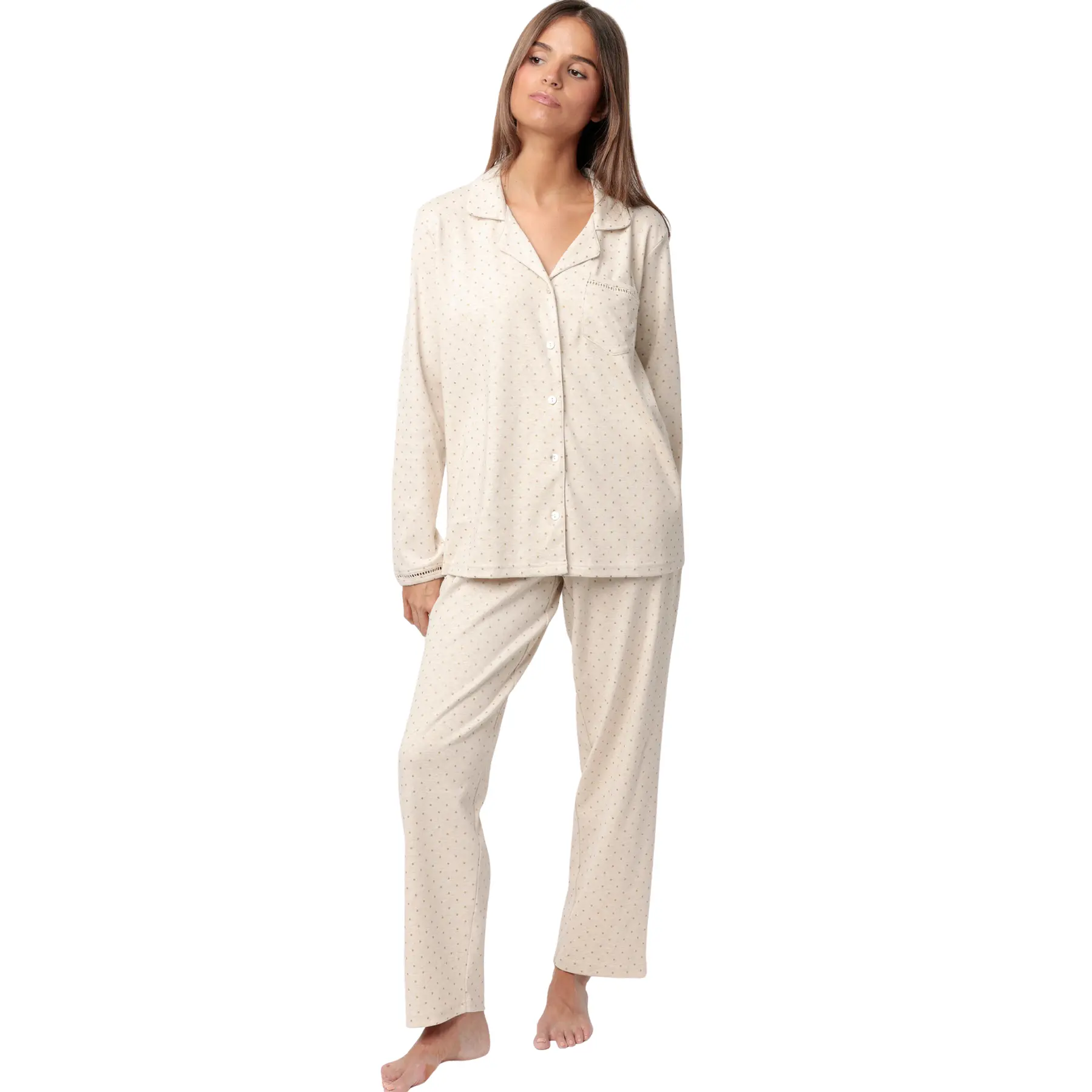 Pigiama a maniche lunghe e pantaloni donna  Organic Dots