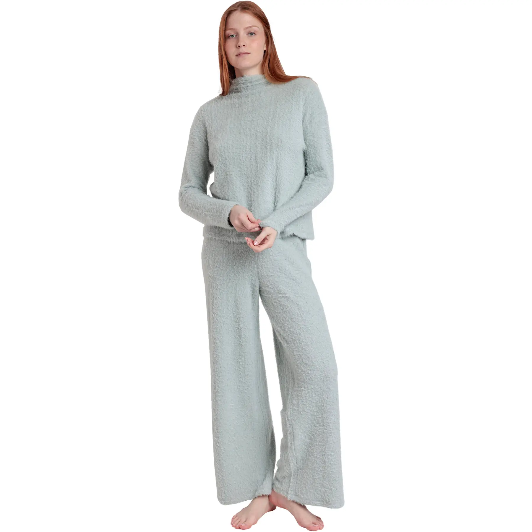 Pigiama top maniche lunghe e pantaloni alto maniche lunghe e pantaloni donna  Furry