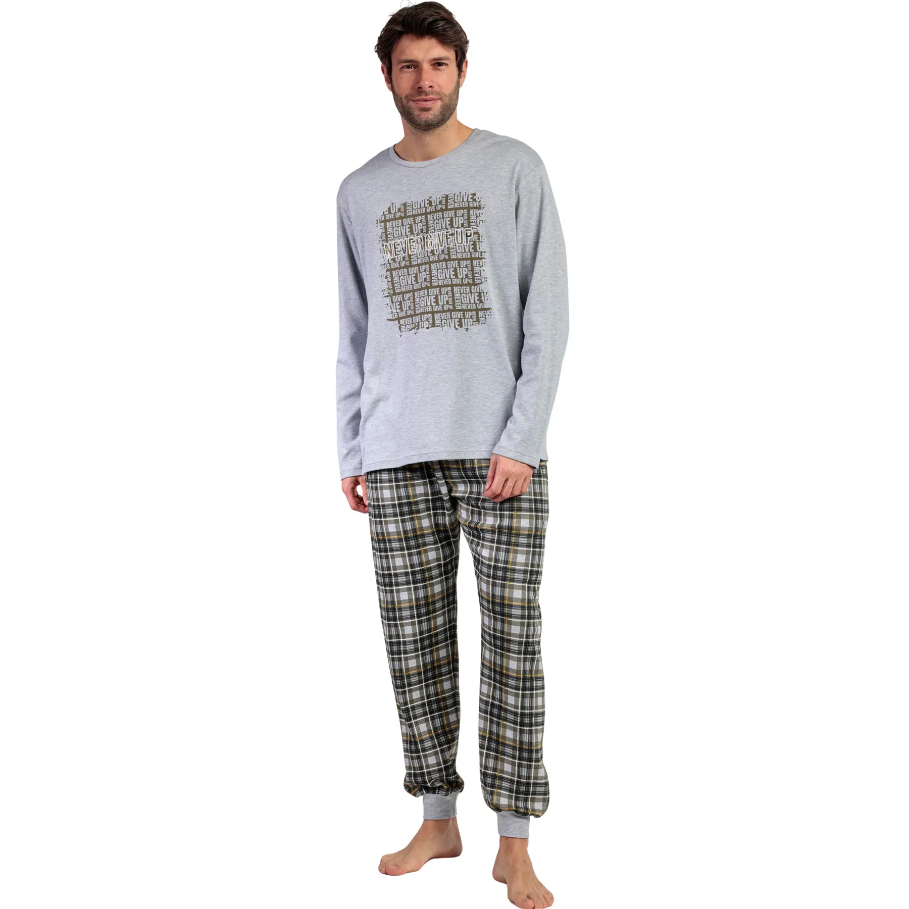 Image of Pyjama Oberteil mit langen Ärmeln und Hose Admas Never Give Up