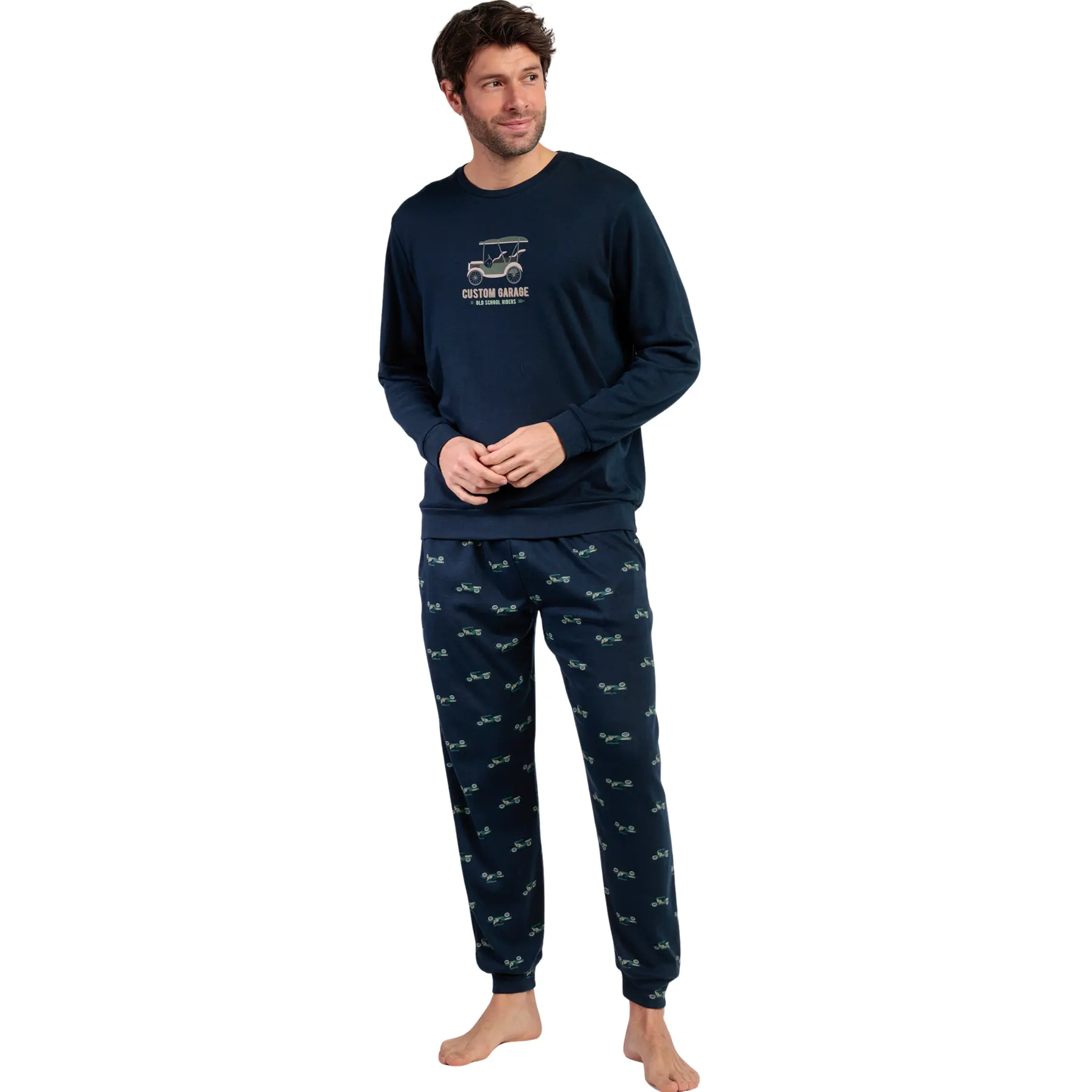 Image of Pyjama Oberteil mit langen Ärmeln und Hose Admas Old School