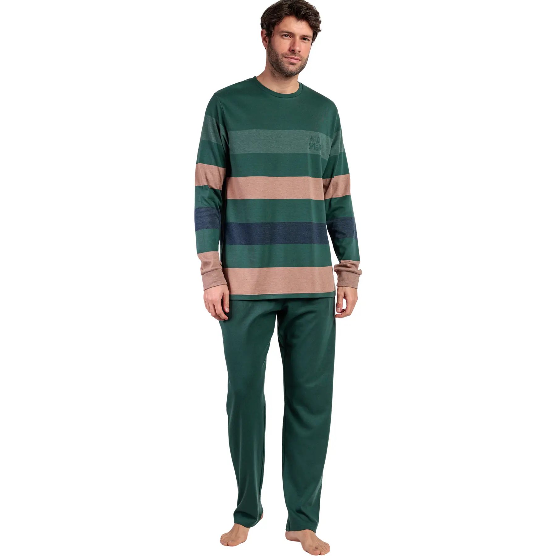 Image of Pyjama Oberteil mit langen Ärmeln und Hose Admas Rayas Wild Spirit