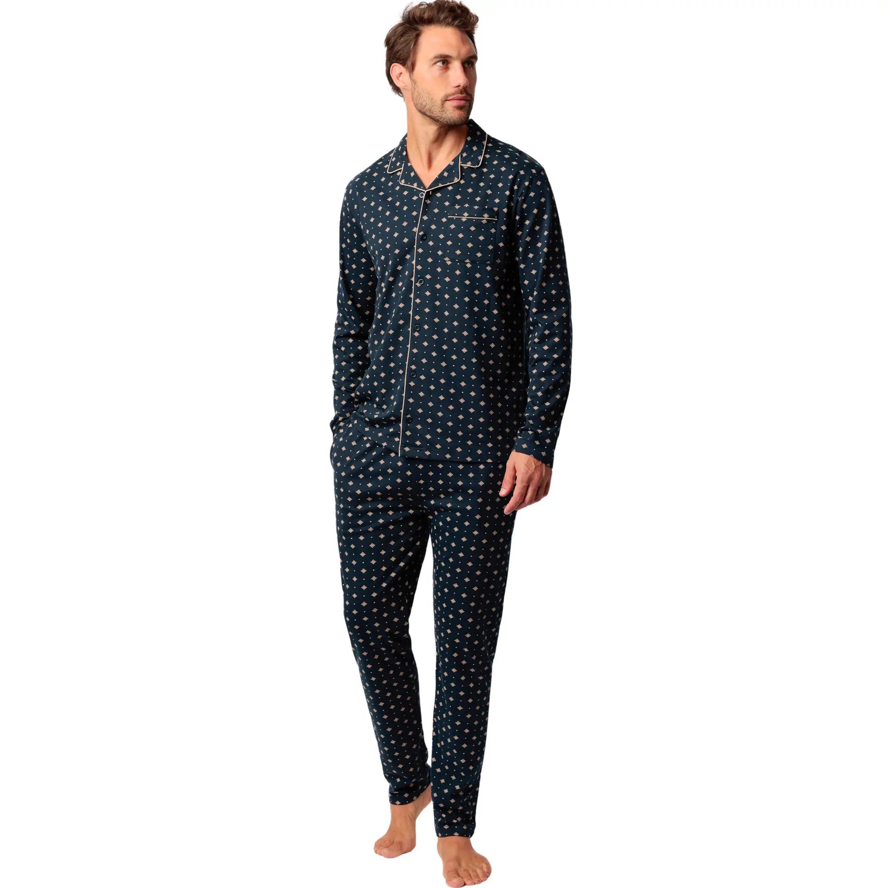 Image of Pyjama Hemdbluse mit langen Ärmeln und Hose Admas Classic