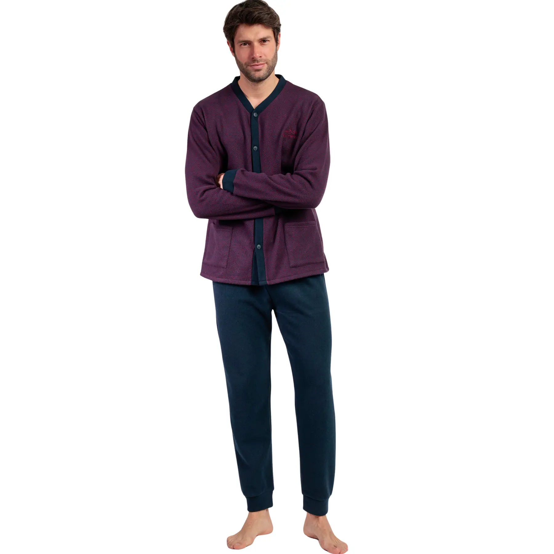 Image of Pyjama mit langen Ärmeln und Hose Admas Claret