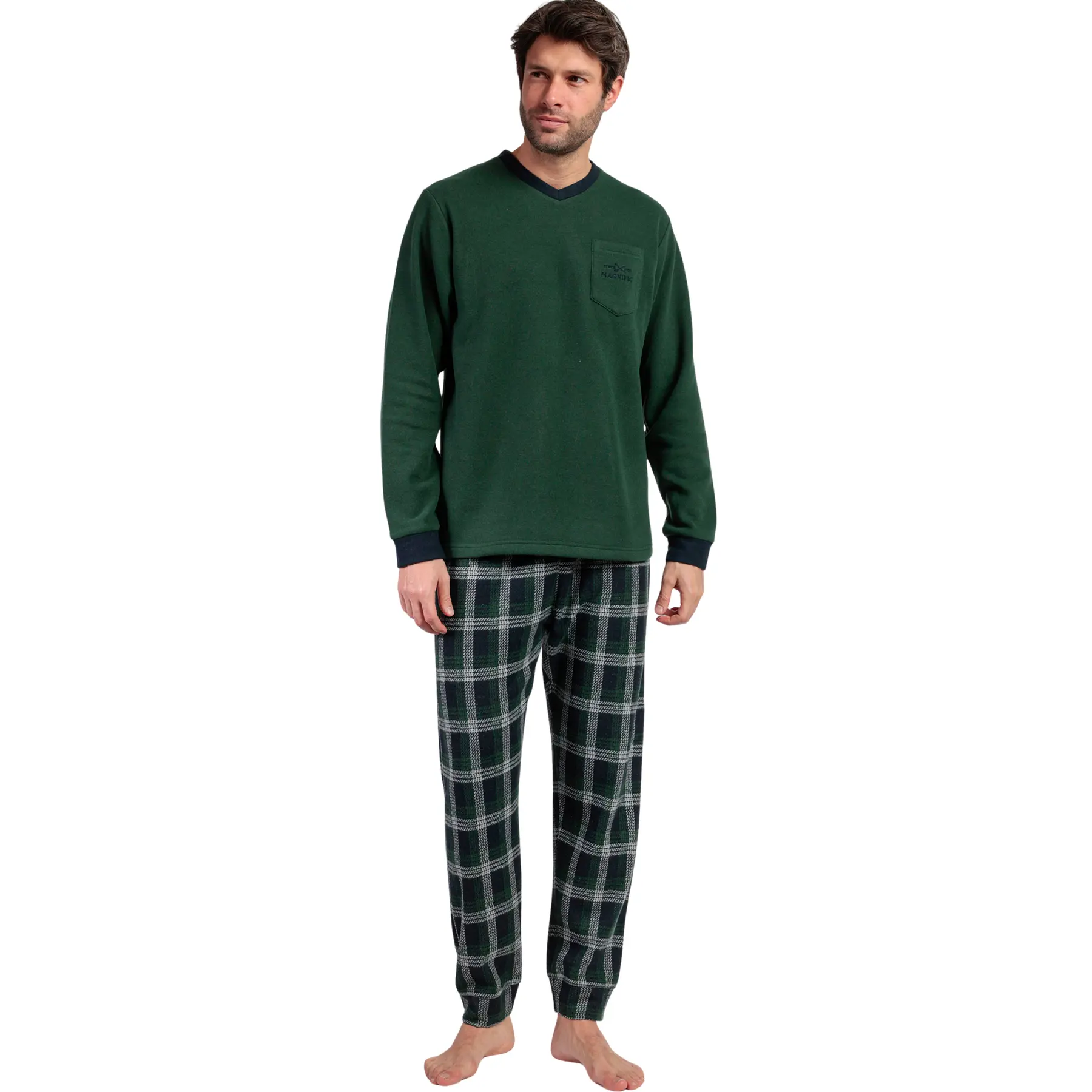Image of Pyjama Oberteil mit langen Ärmeln und Hose Admas Smeraldo