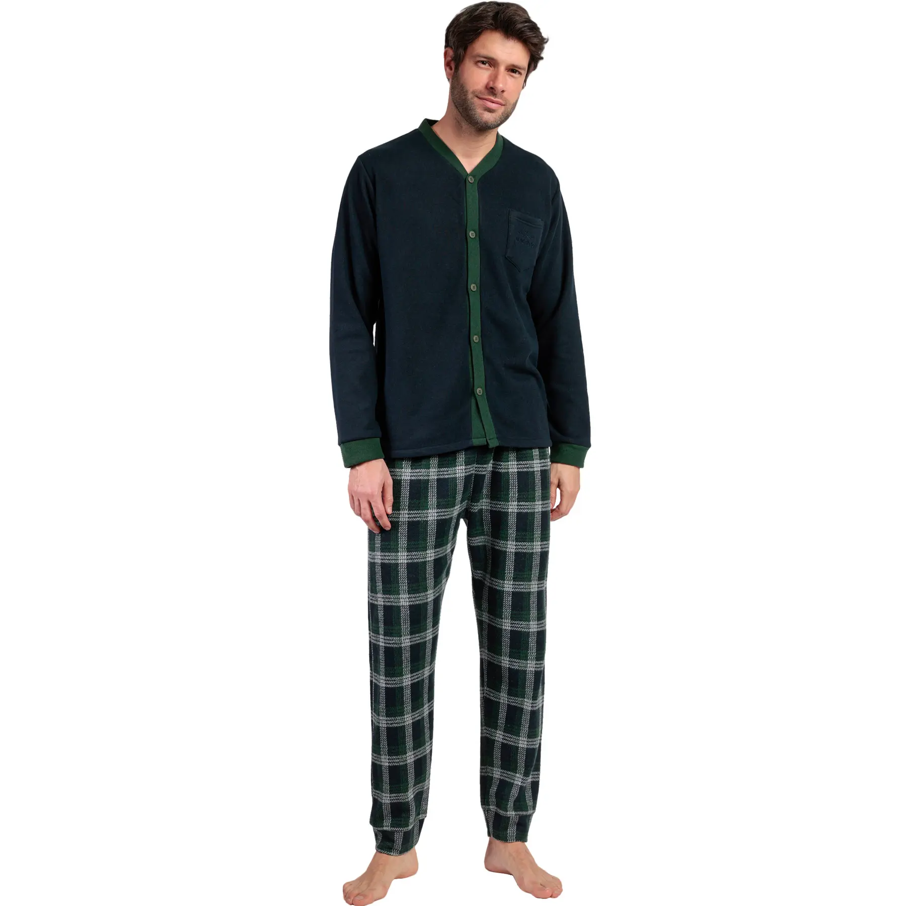 Image of Pyjama mit langen Ärmeln und Hose Admas Smeraldo