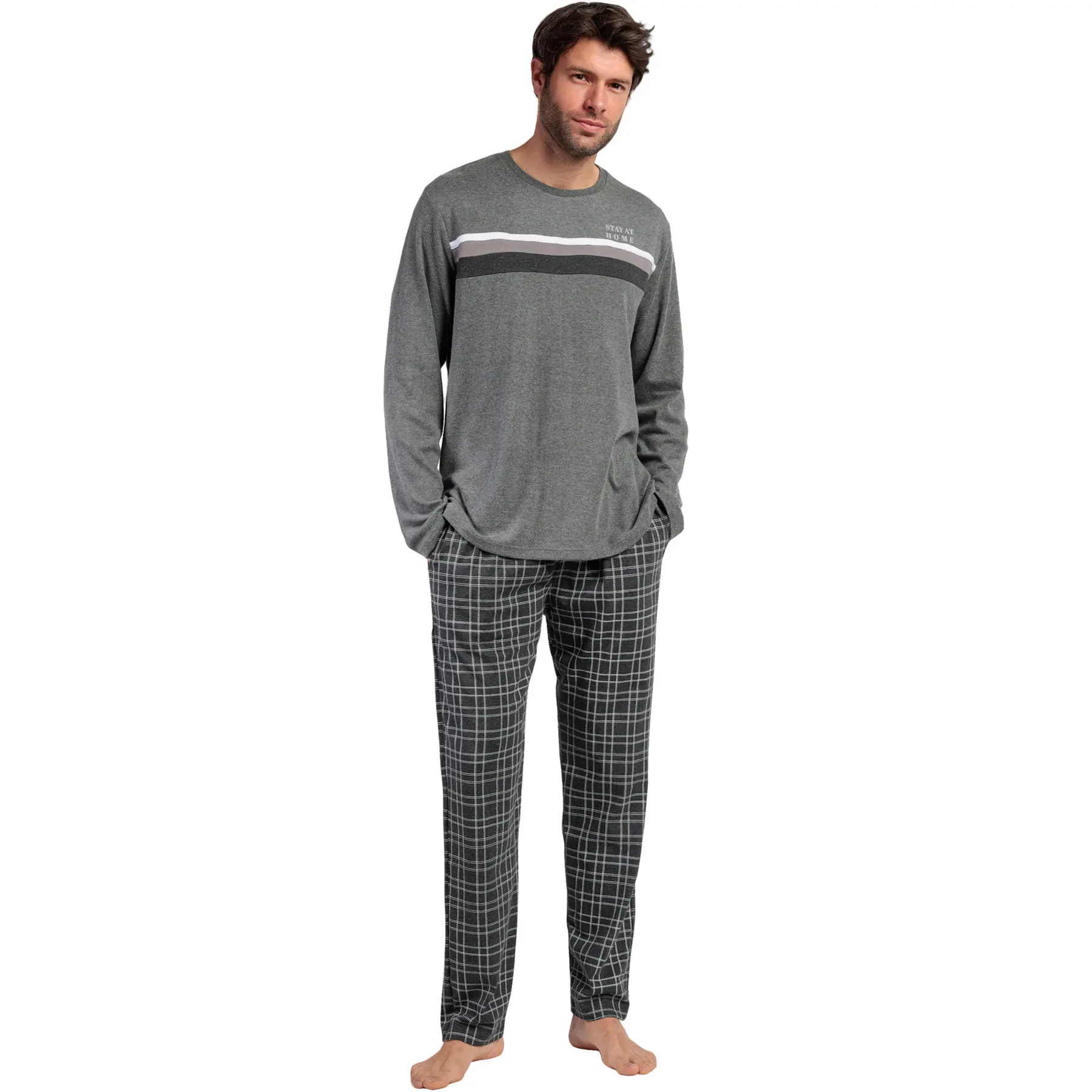 Image of Pyjama Oberteil mit langen Ärmeln und Hose mit langen Ärmeln und Hose Admas Ebony
