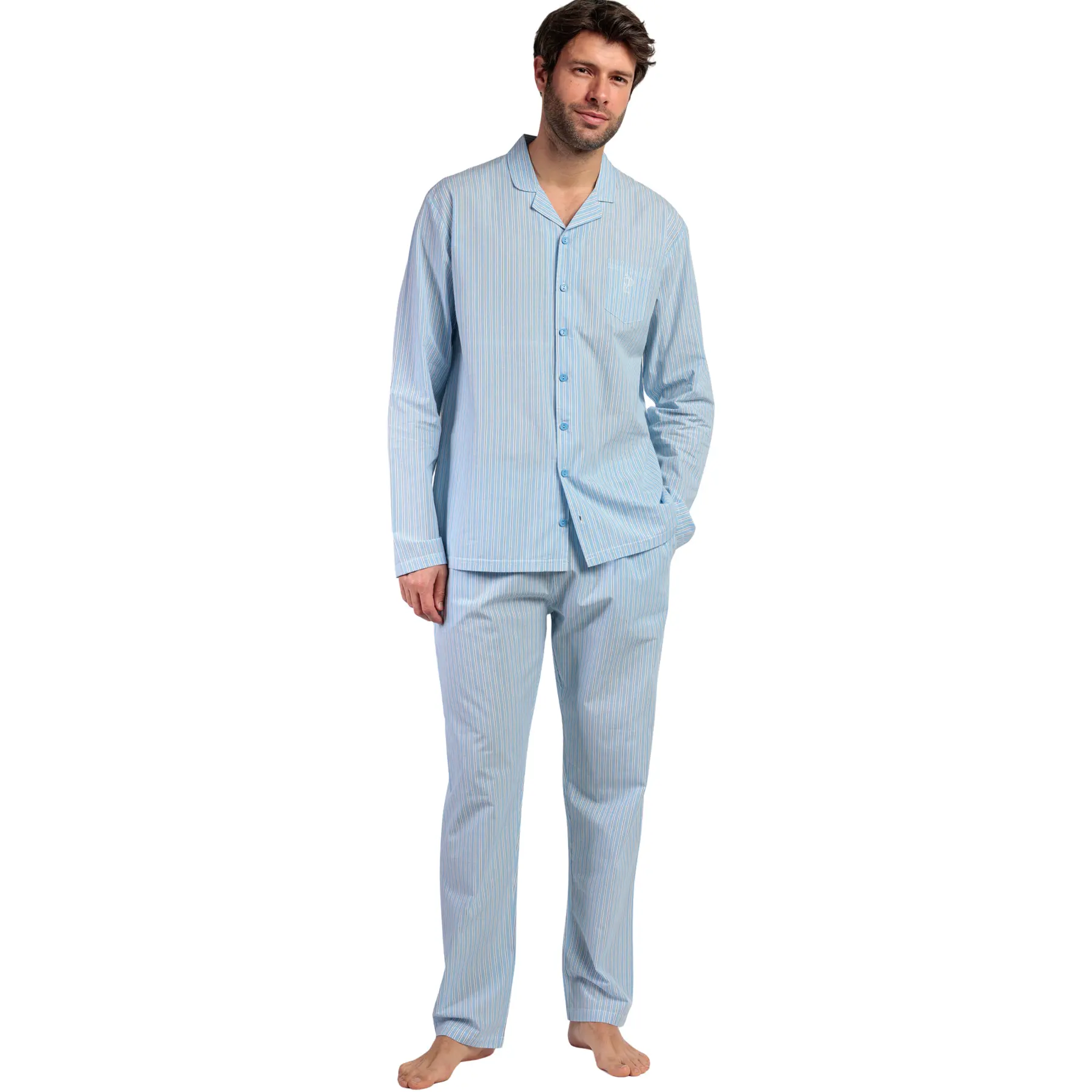 Image of Pyjama-Shirt mit langen Ärmeln und Hose Admas Home Compact