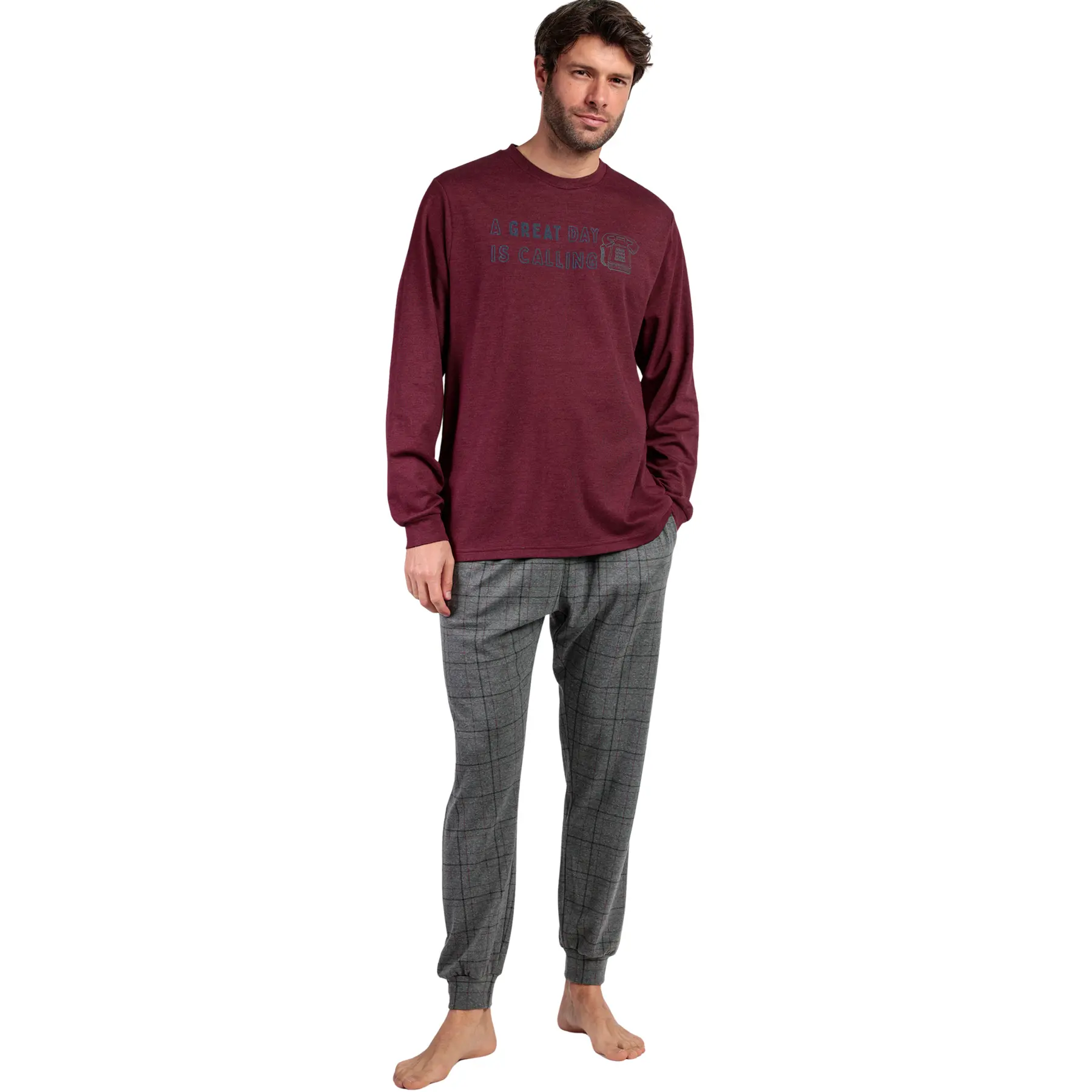 Image of Pyjama Oberteil mit langen Ärmeln und Hose mit langen Ärmeln und Hose Admas Calling