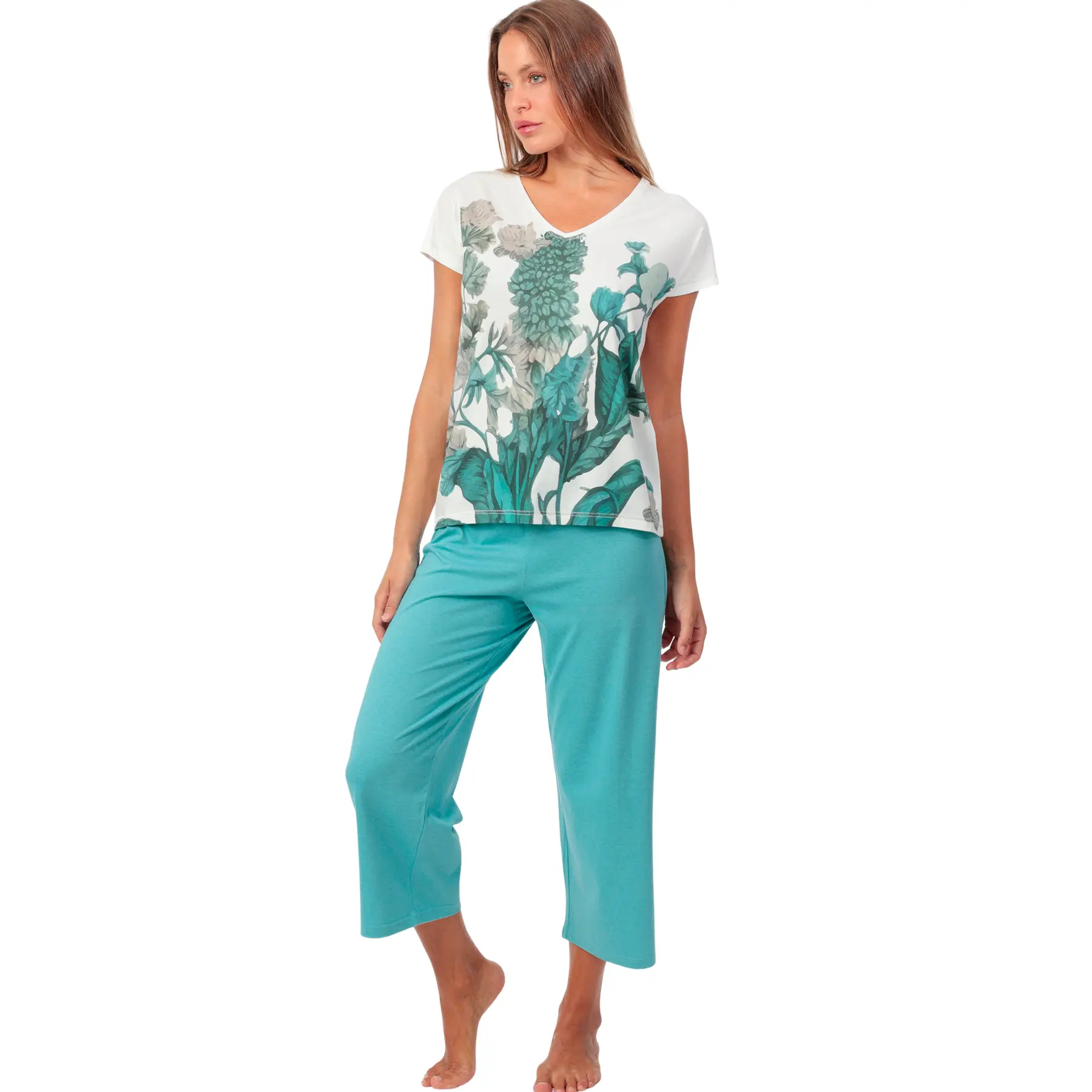 Pigiama t-shirt e pantaloni palazzo donna  Garden