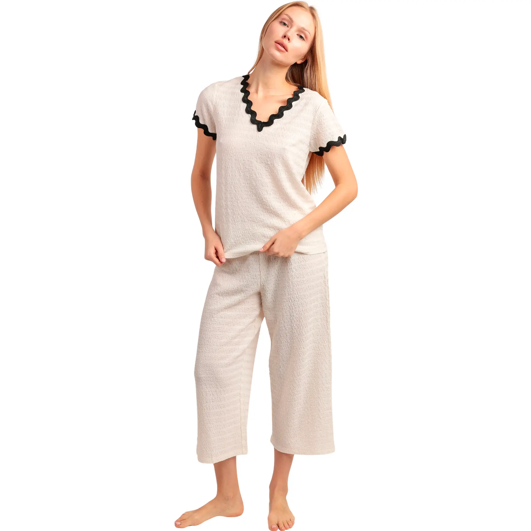 Pigiama t-shirt e pantaloni palazzo donna  Luxe