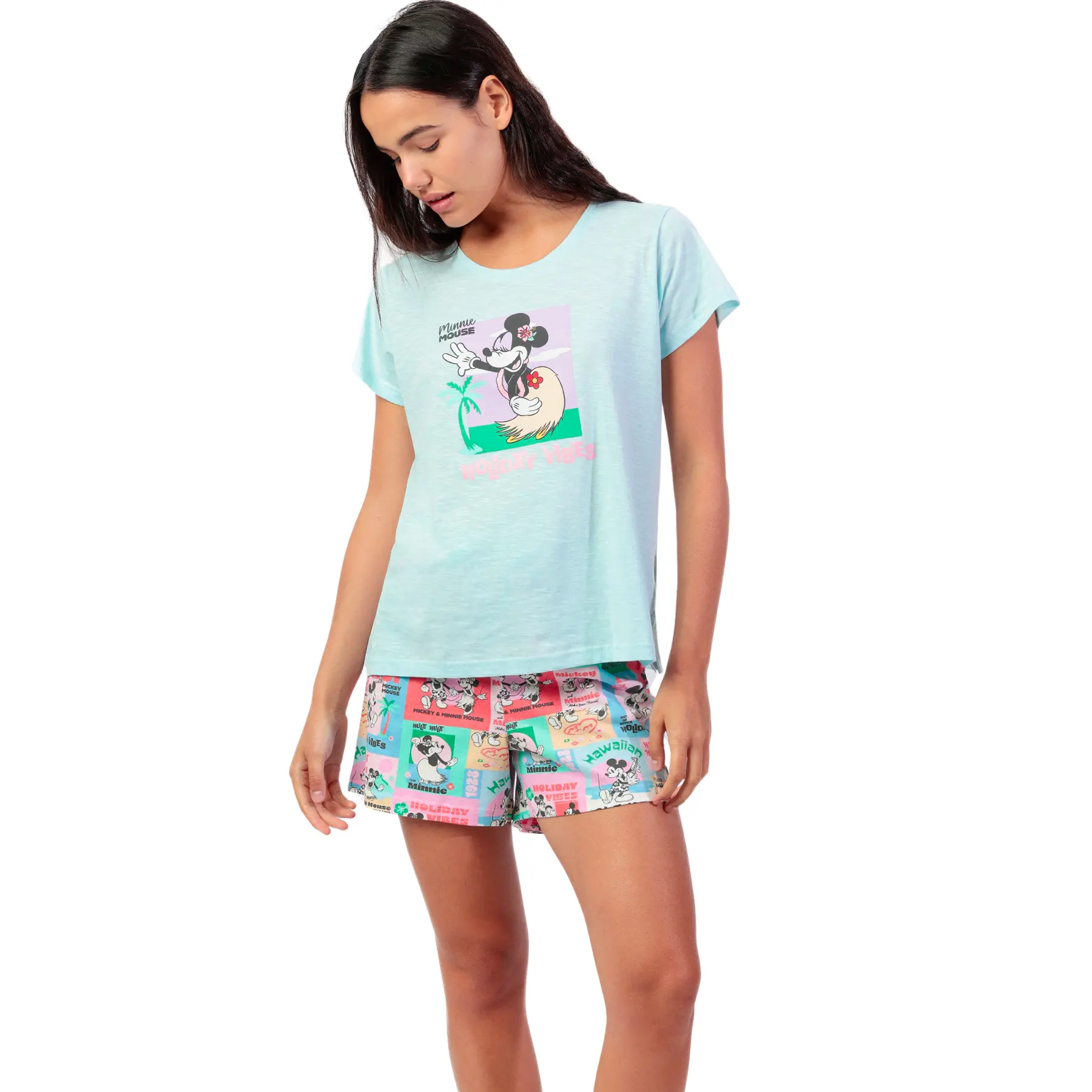 Pigiama t-shirt e pantaloni corti donna  Holiday Vibes Disney