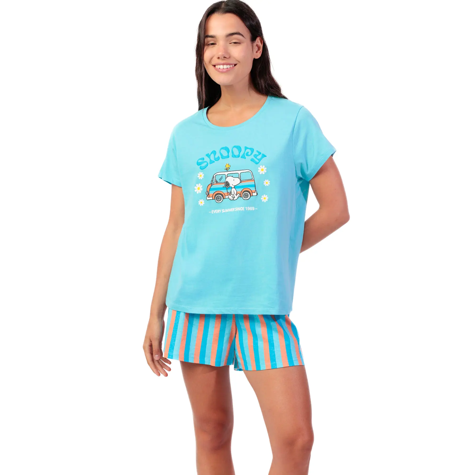 Pigiama t-shirt e short cotone donna  Snoopy Van Peanuts