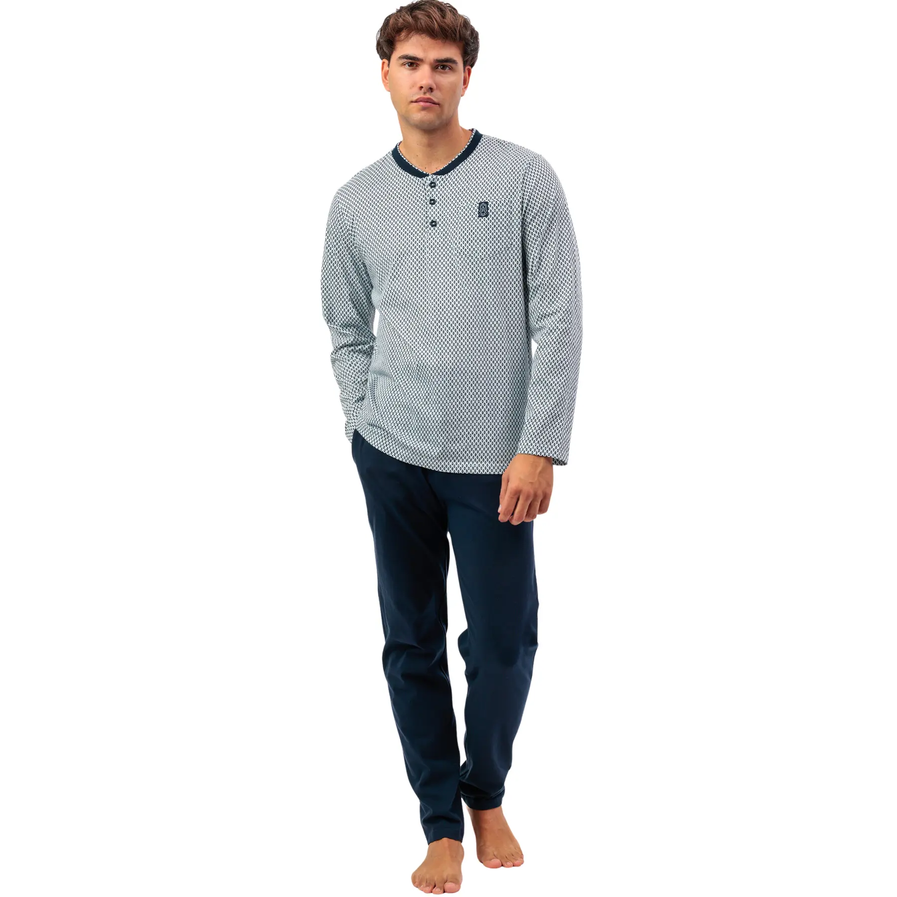 Image of Langärmliger Polo-Schlafanzug mit Hose Admas Society
