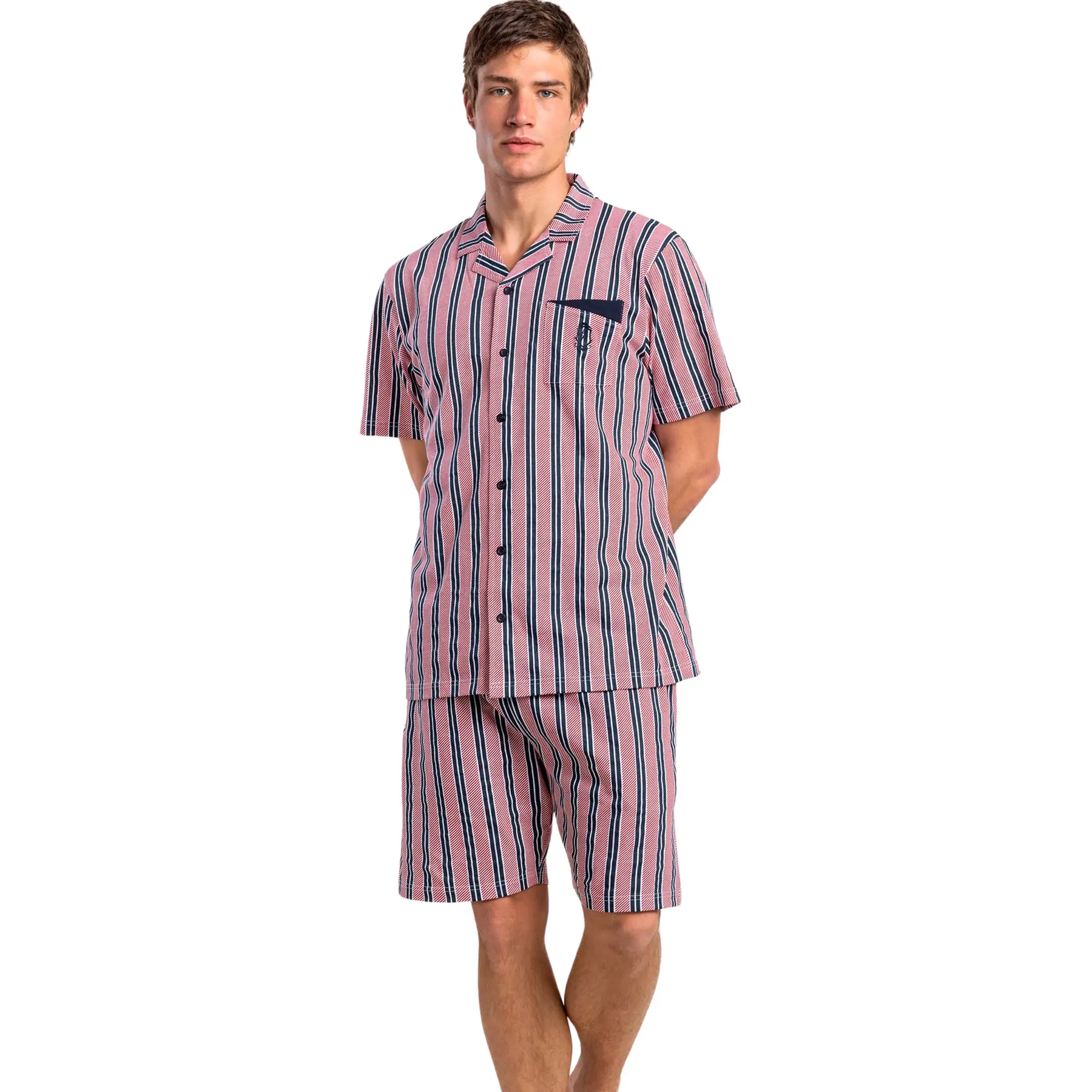 Image of Pyjama Shirt mit kurzen Ärmeln und Shorts Admas Motion