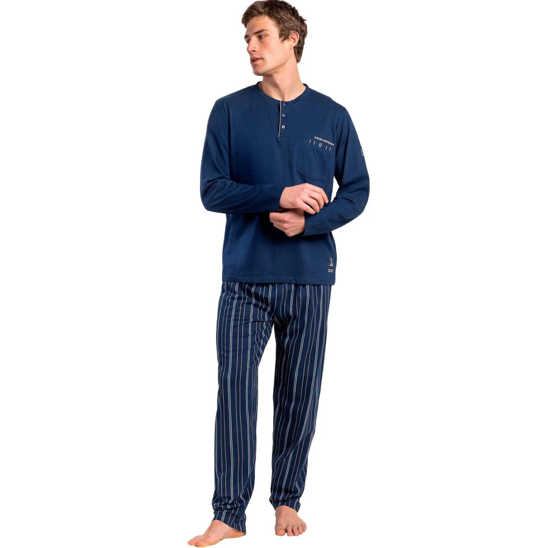 Image of Pyjama Oberteil mit langen Ärmeln und Hose Admas Sublime Experiences