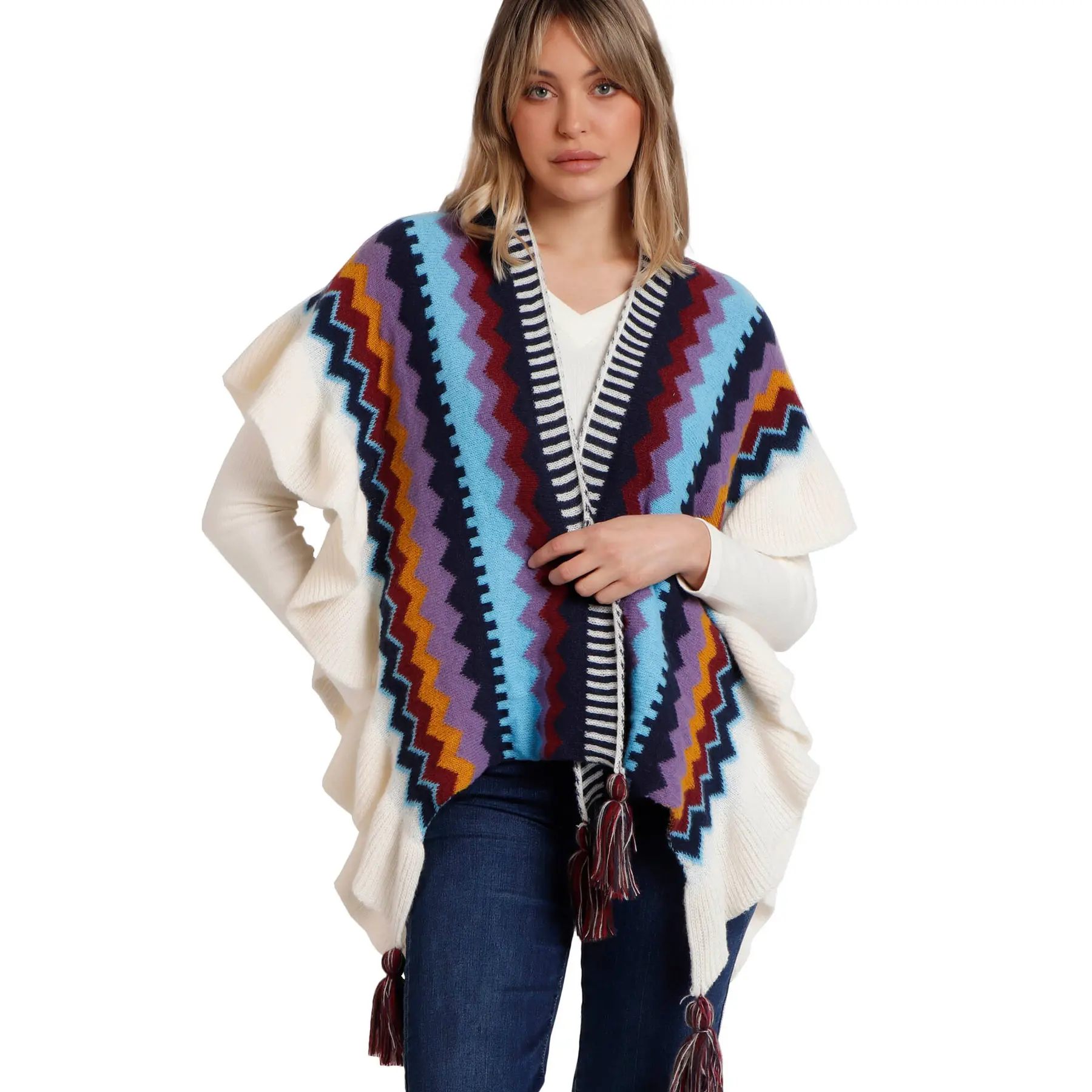 Image of Offenes Poncho für Frauen Admas
