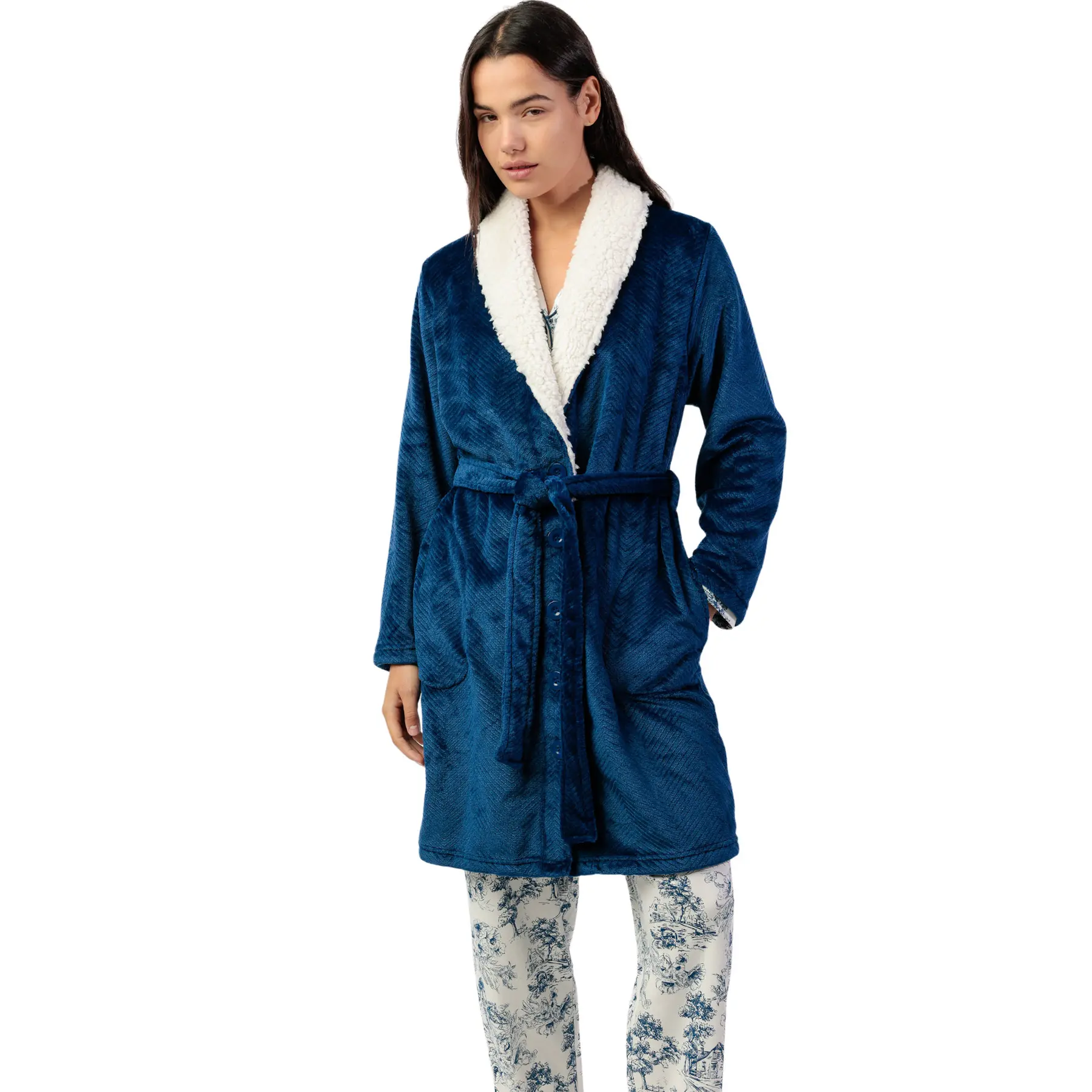 Image of Morgenmantel Damen Admas Luxury Leaves