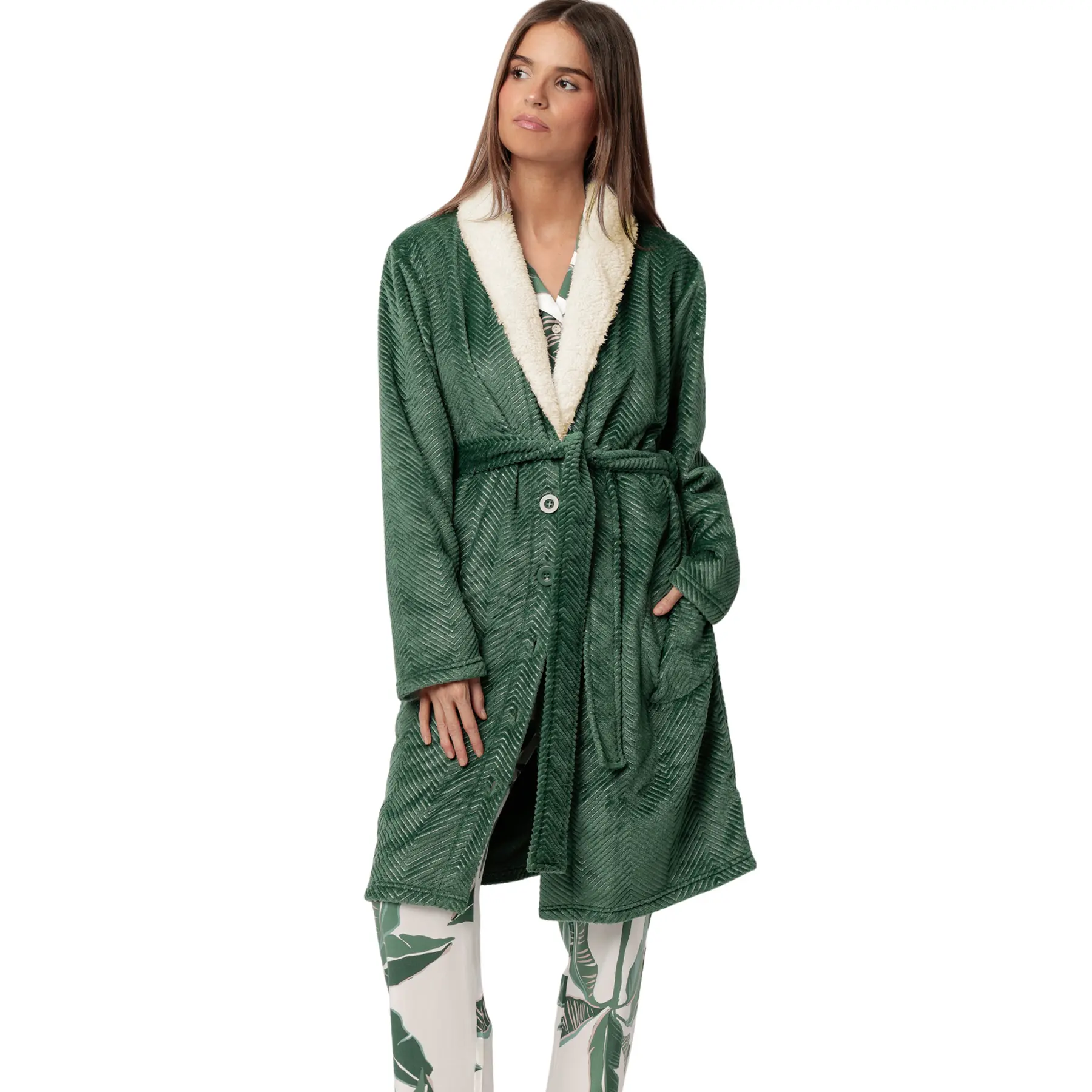 Morgenmantel Damen Admas Luxury Leaves