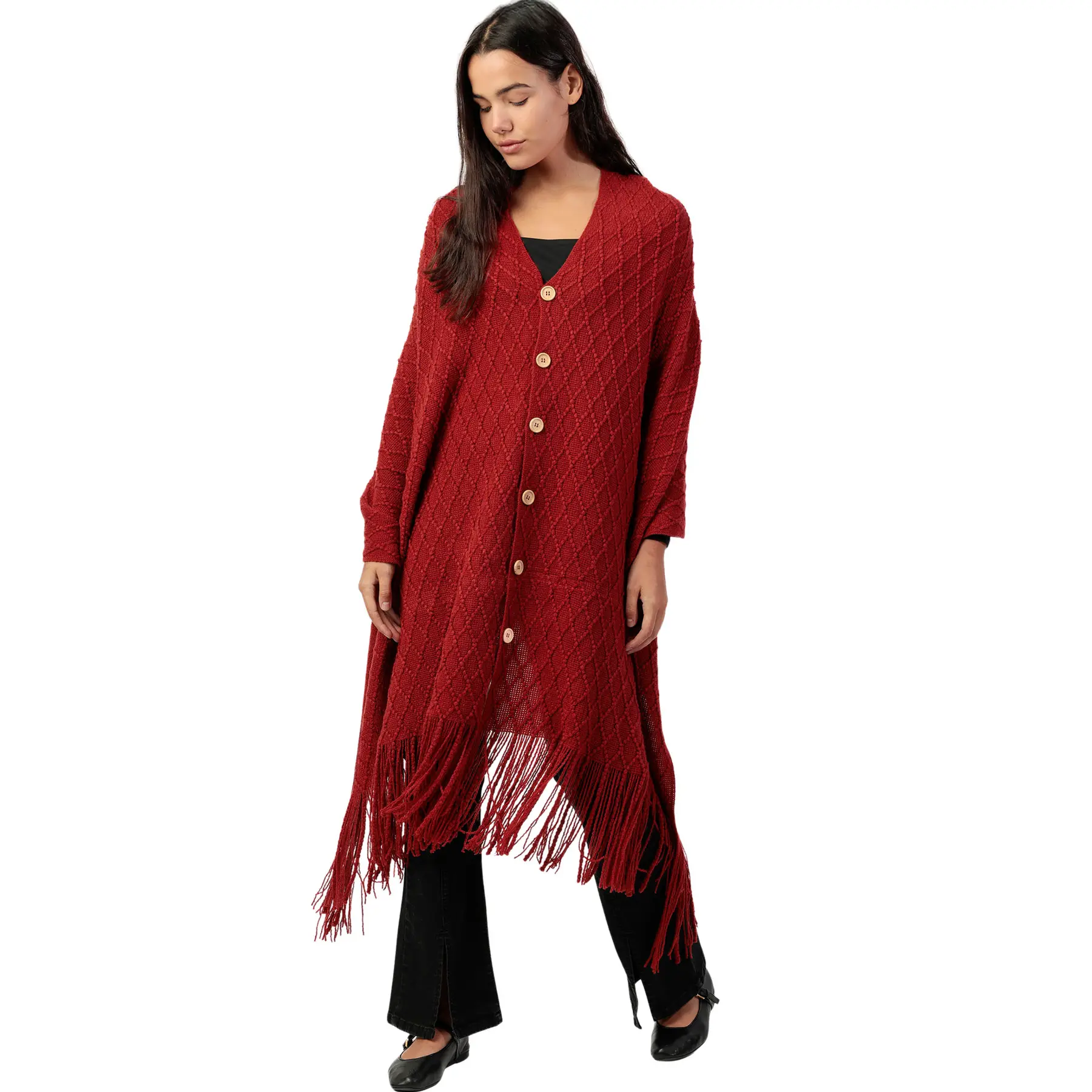 Langer Damen-Poncho Admas Punto
