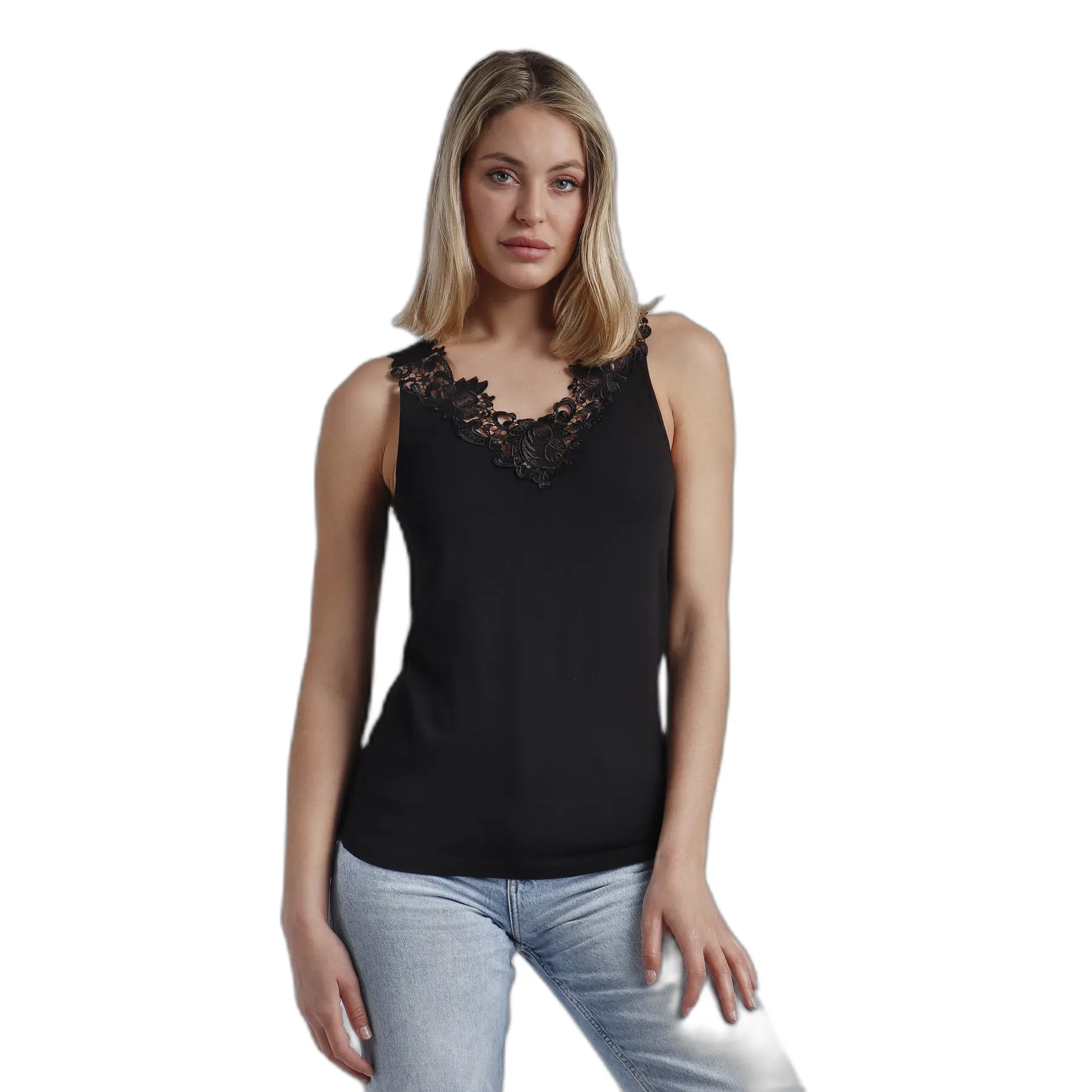 8433623678004 - T-Shirt mit Spitzenkragen für Damen Admas