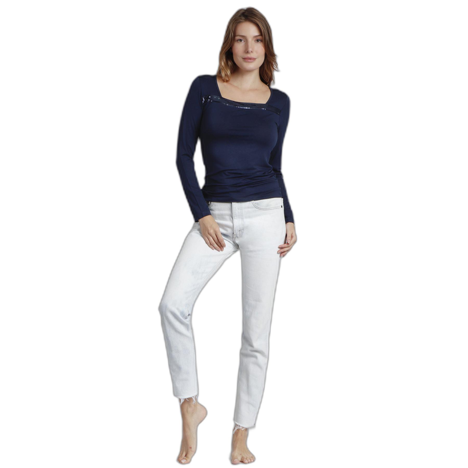 8433623721168 - Langarm-T-Shirt mit Pailletten für Damen Admas