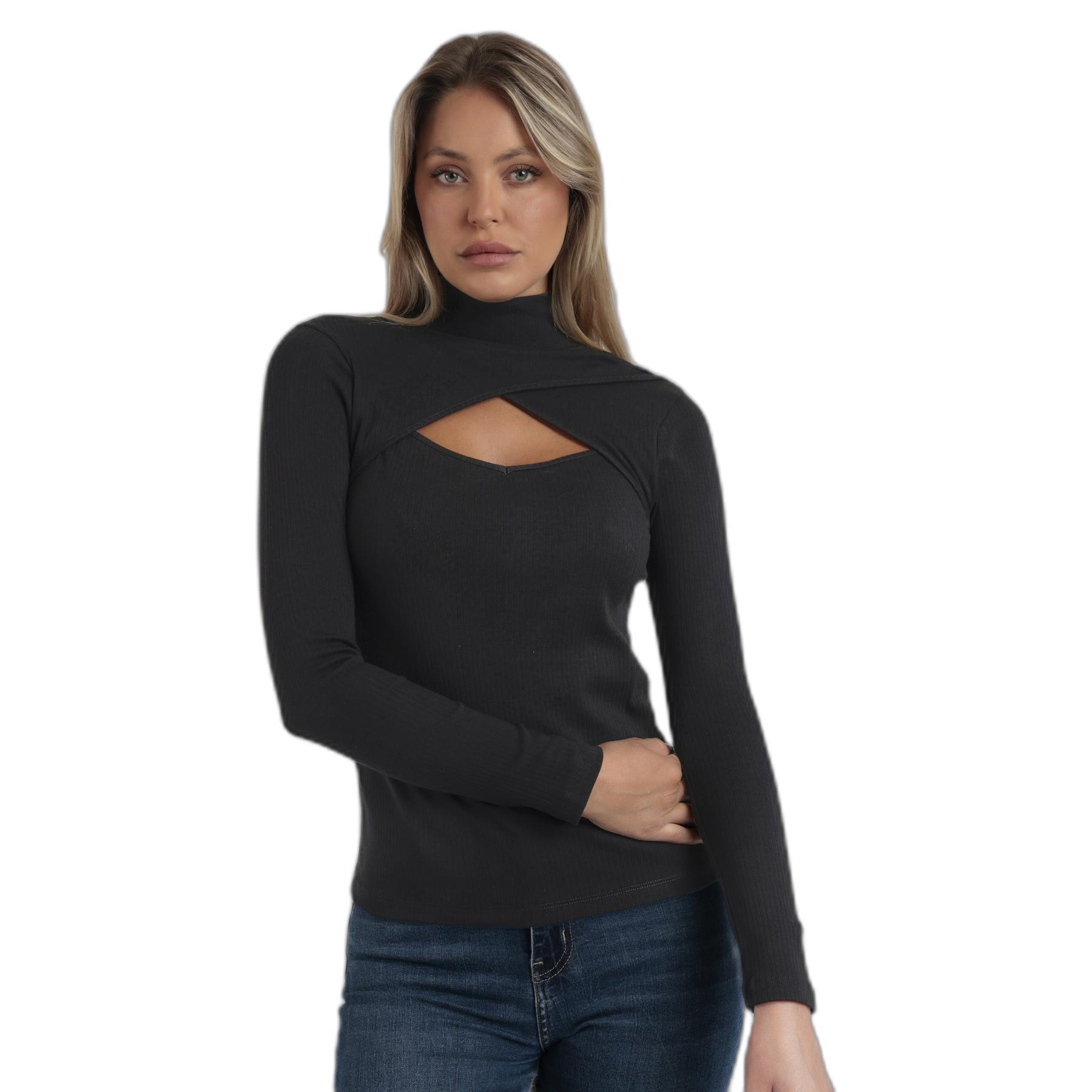 8433623819537 - Langarmshirt mit Wickelkragen für Damen Admas