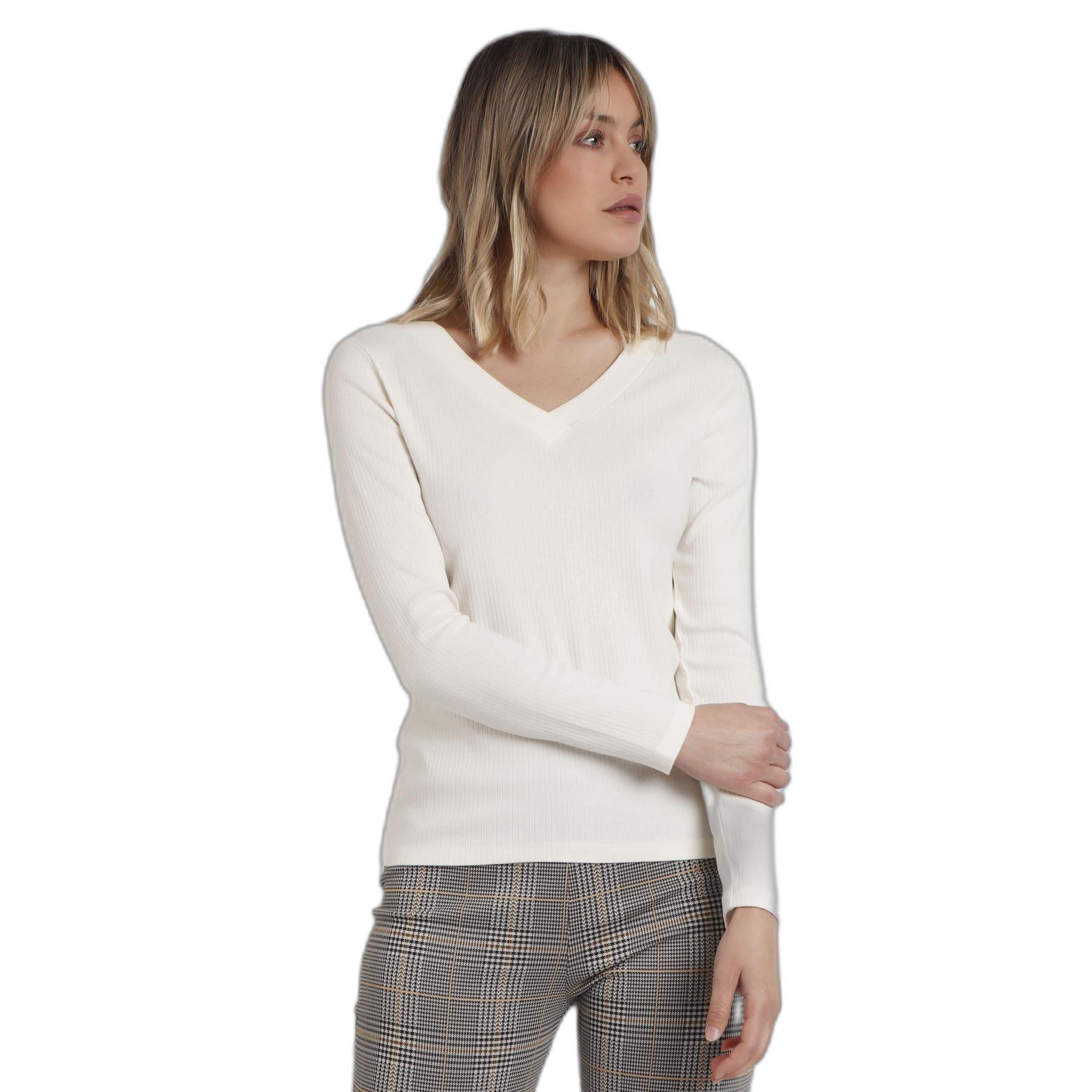 8433623819582 - Damen Langarm-T-Shirt mit V-Ausschnitt Admas