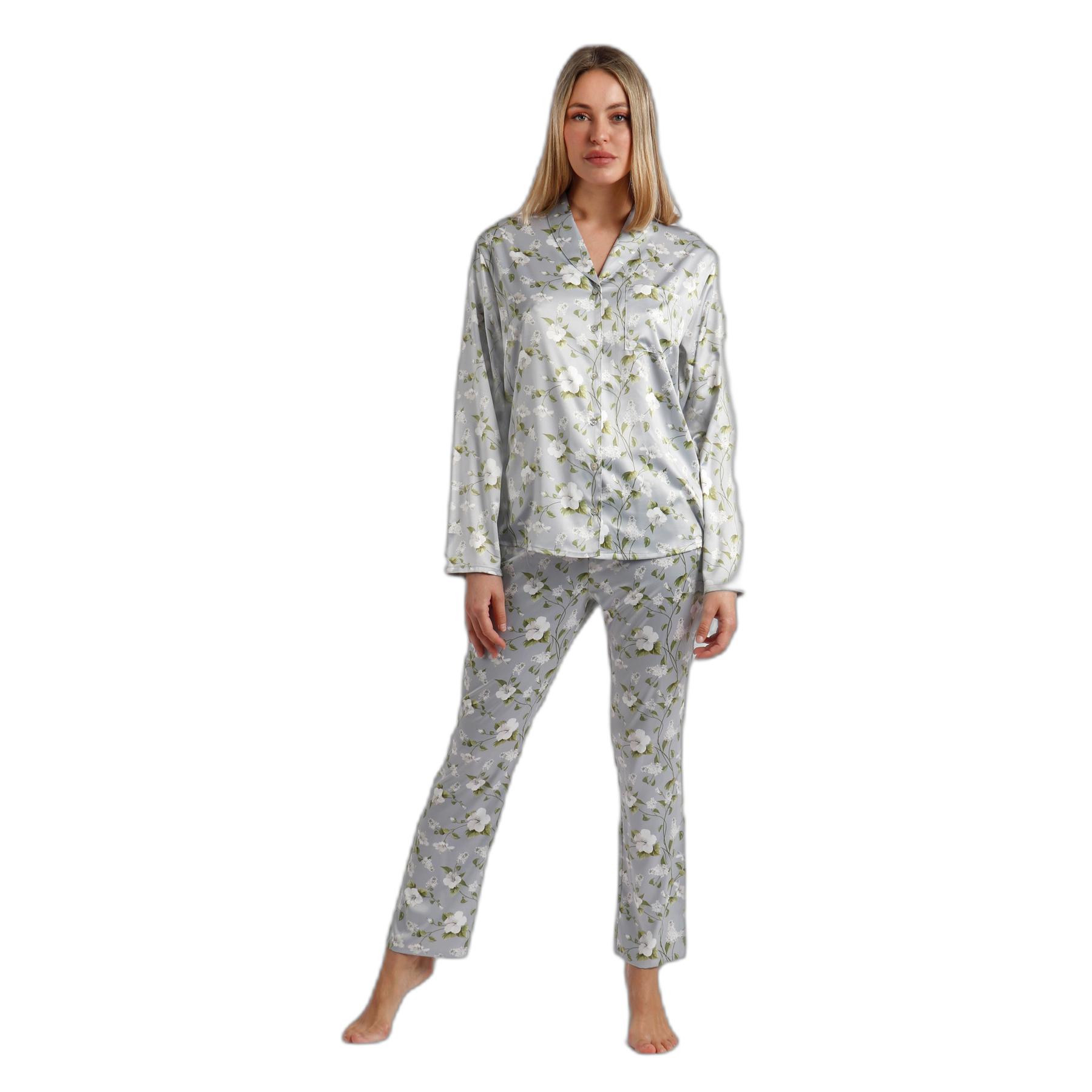 8433623710056 - Langärmliger offener Pyjama für Frauen Garden Pearls Style 8433623710056 - Langärmliger offener Pyjama für Frauen Garden Pearls Style