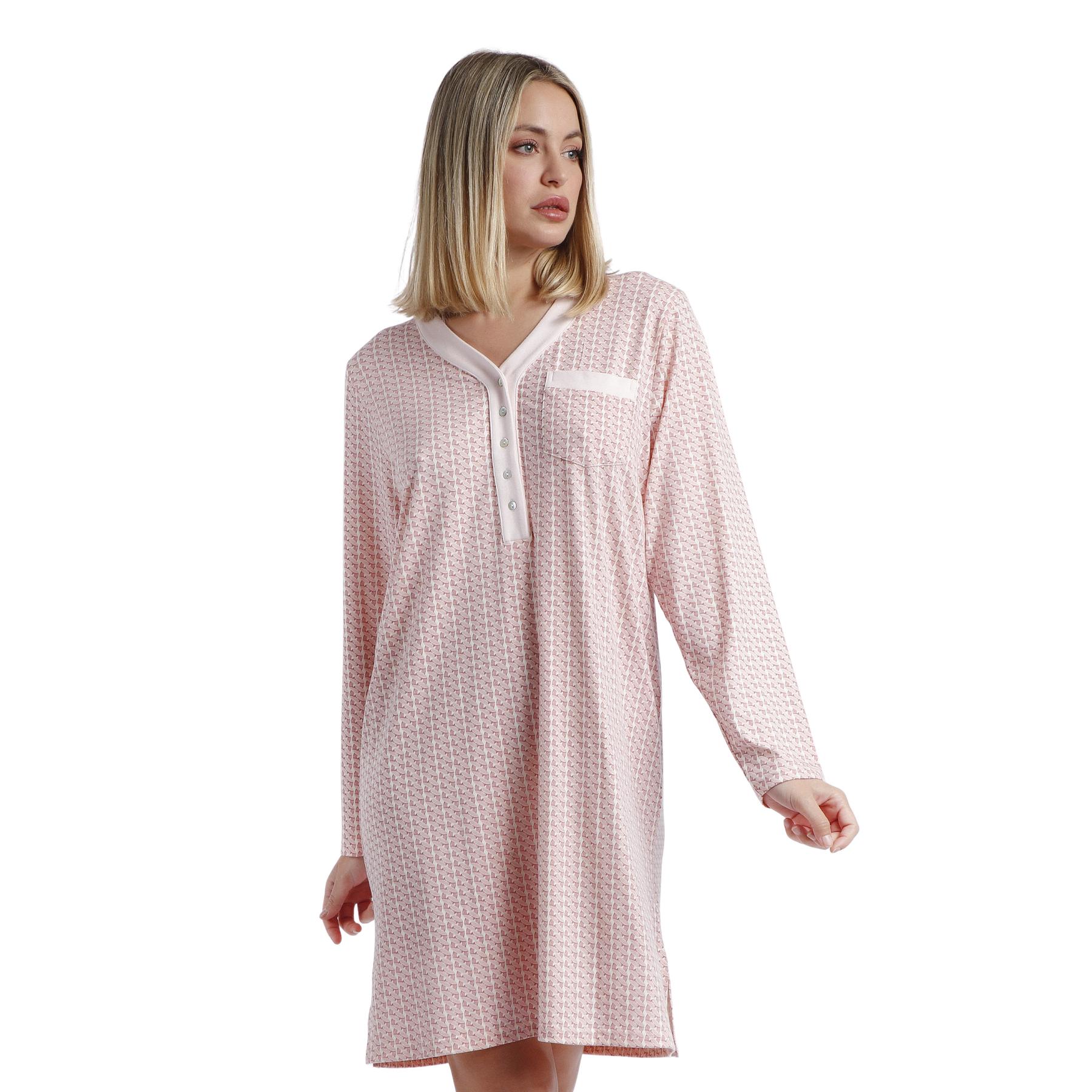 8433623692888 - Damen Nachthemd mit langen Ärmeln Classic Chains