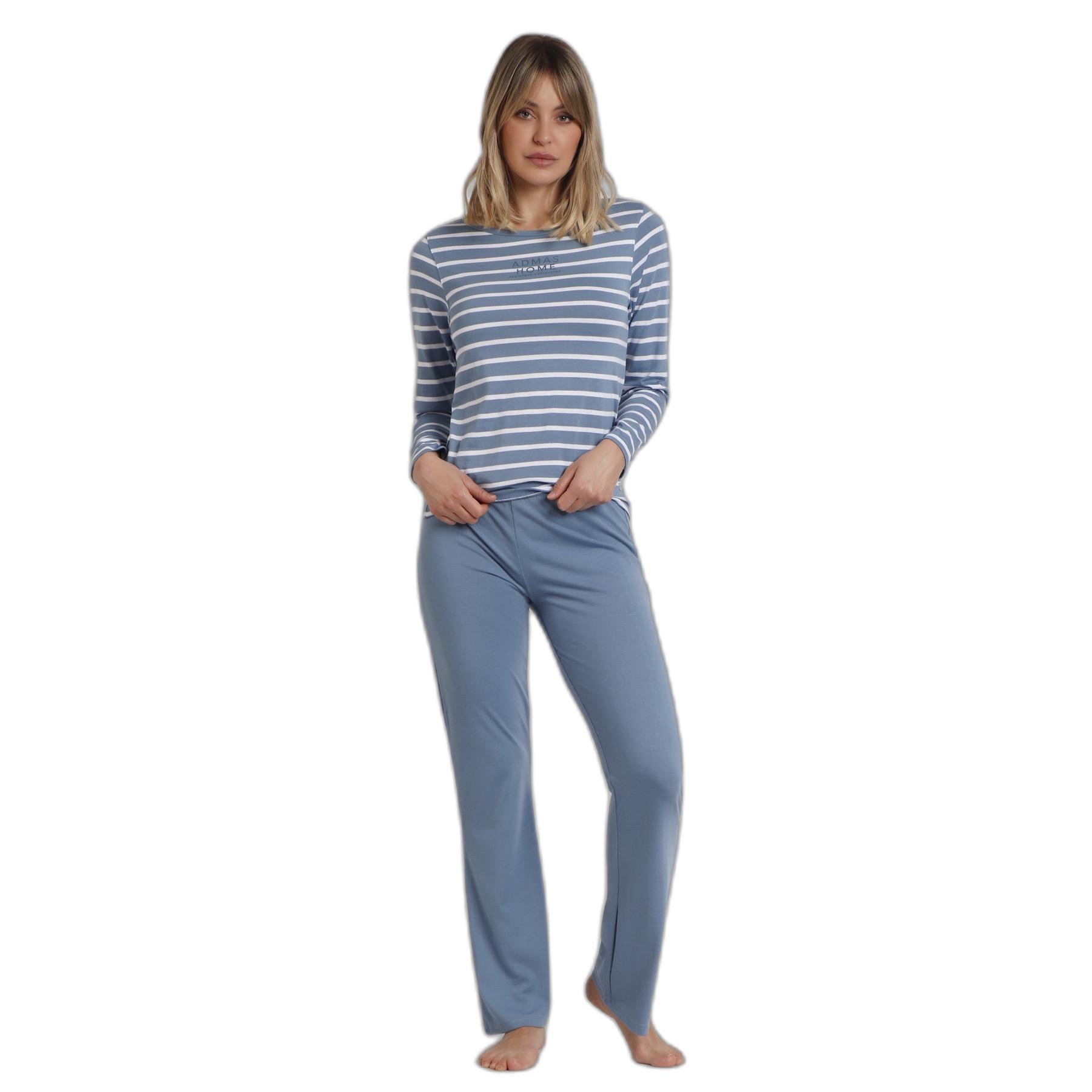 8433623804151 - Damen Langarm-Pyjama Stripes Home