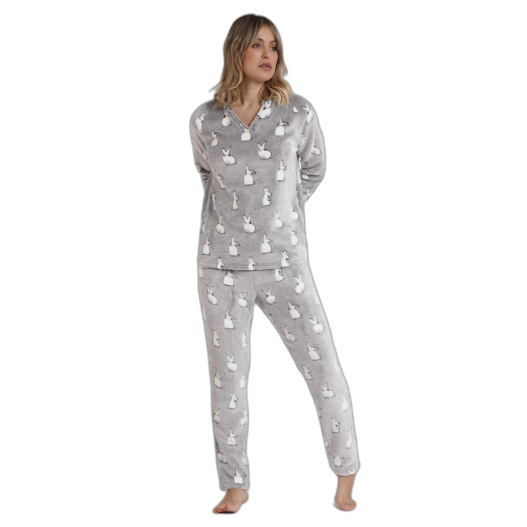 8433623786693 - Damen Langarm-Pyjama Corel Bunnies On The Moon