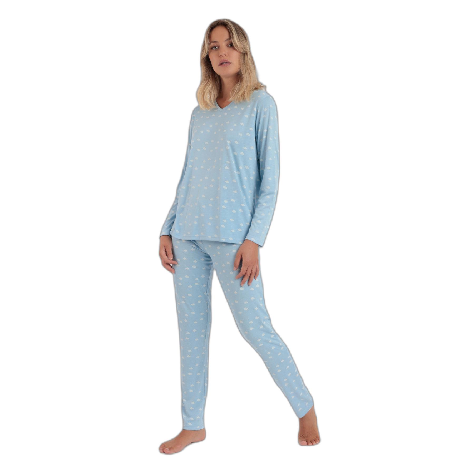 8433623800573 - Damen Pyjama mit langen Ärmeln und V-Ausschnitt Classic Maternity Nubes