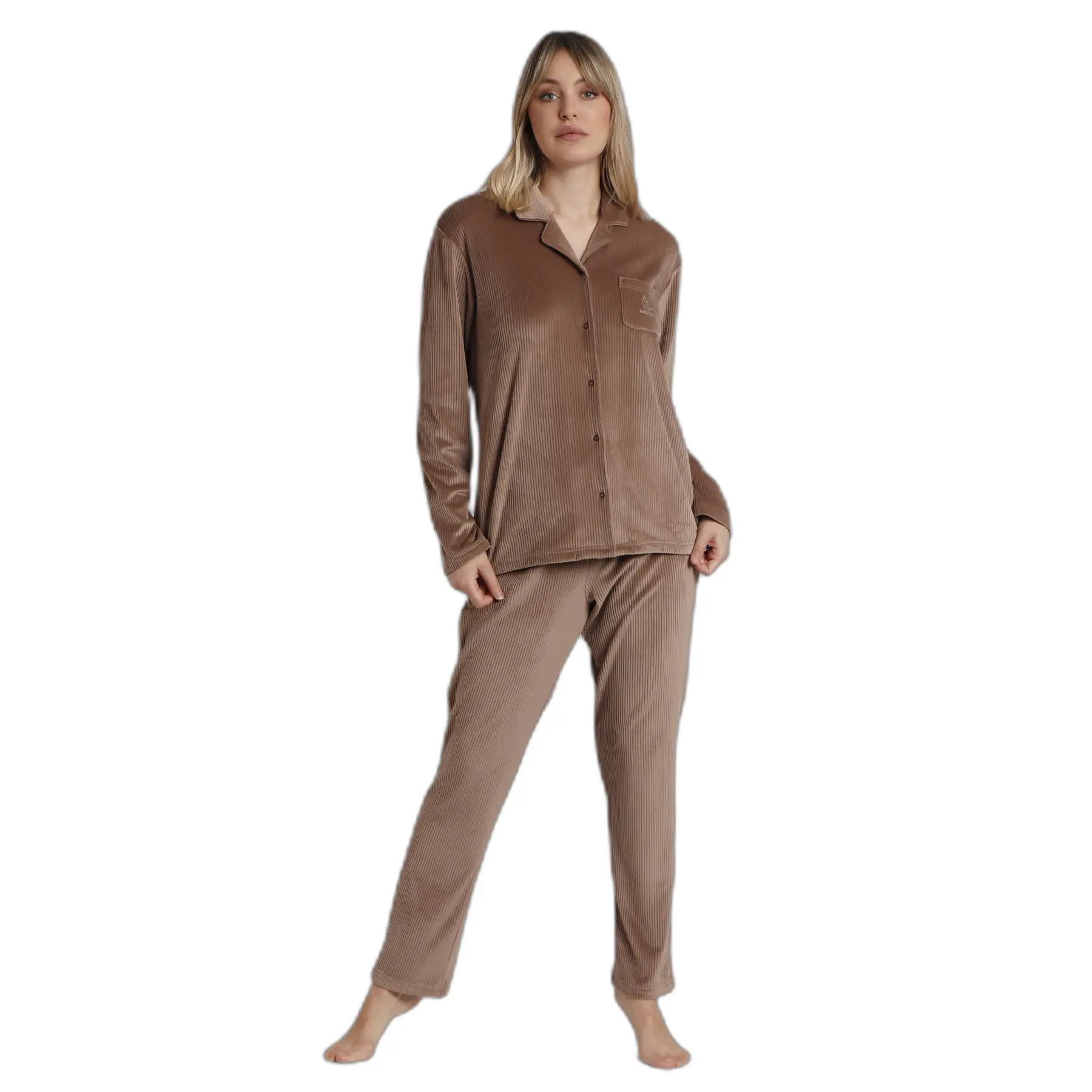 8433623811623 - Gestreifter Damen-Pyjama mit langen Ärmeln Classic Relax Home